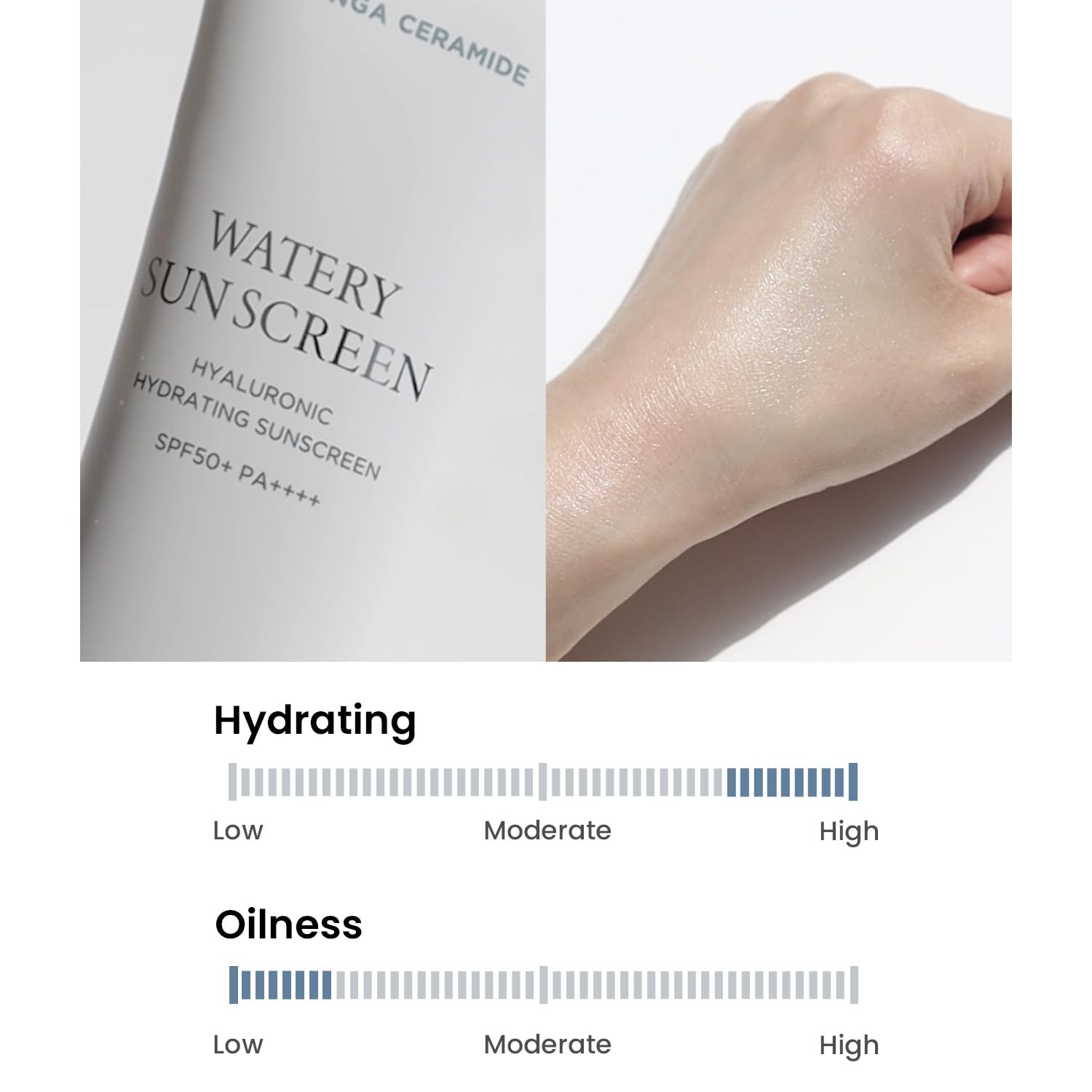 HEIMISH Moringa Ceramide Hyaluronic Hydrating Watery Sunscreen - SPF Face Moisturiser, Daily Sunscreen For Face, Broad Spectrum