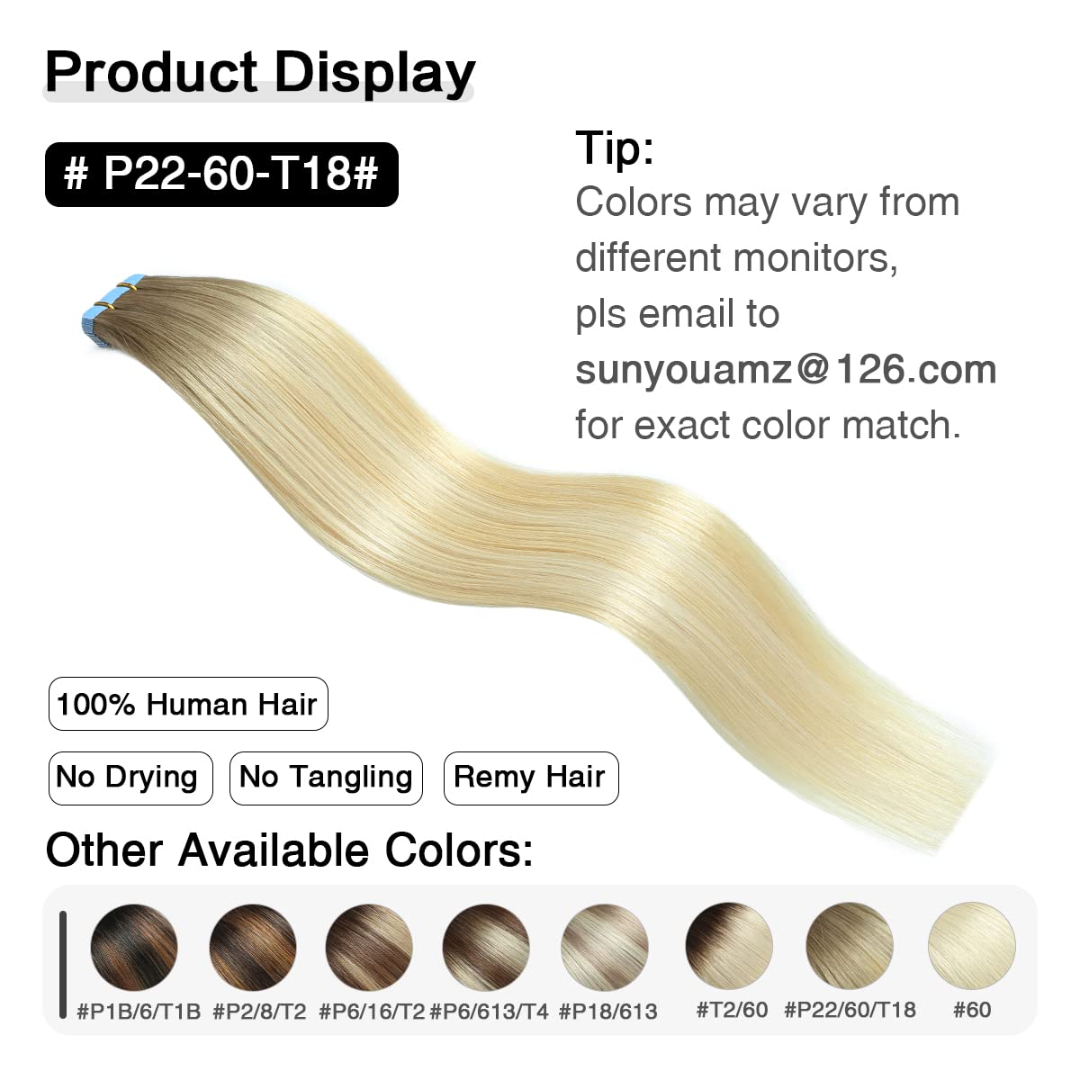 Suyya Tape In Hair Extensions Human Hair Balayage Ash Blonde To Medium Blonde And Platinum Blonde 20 Inch 50G/Pack 20Pcs Straigh