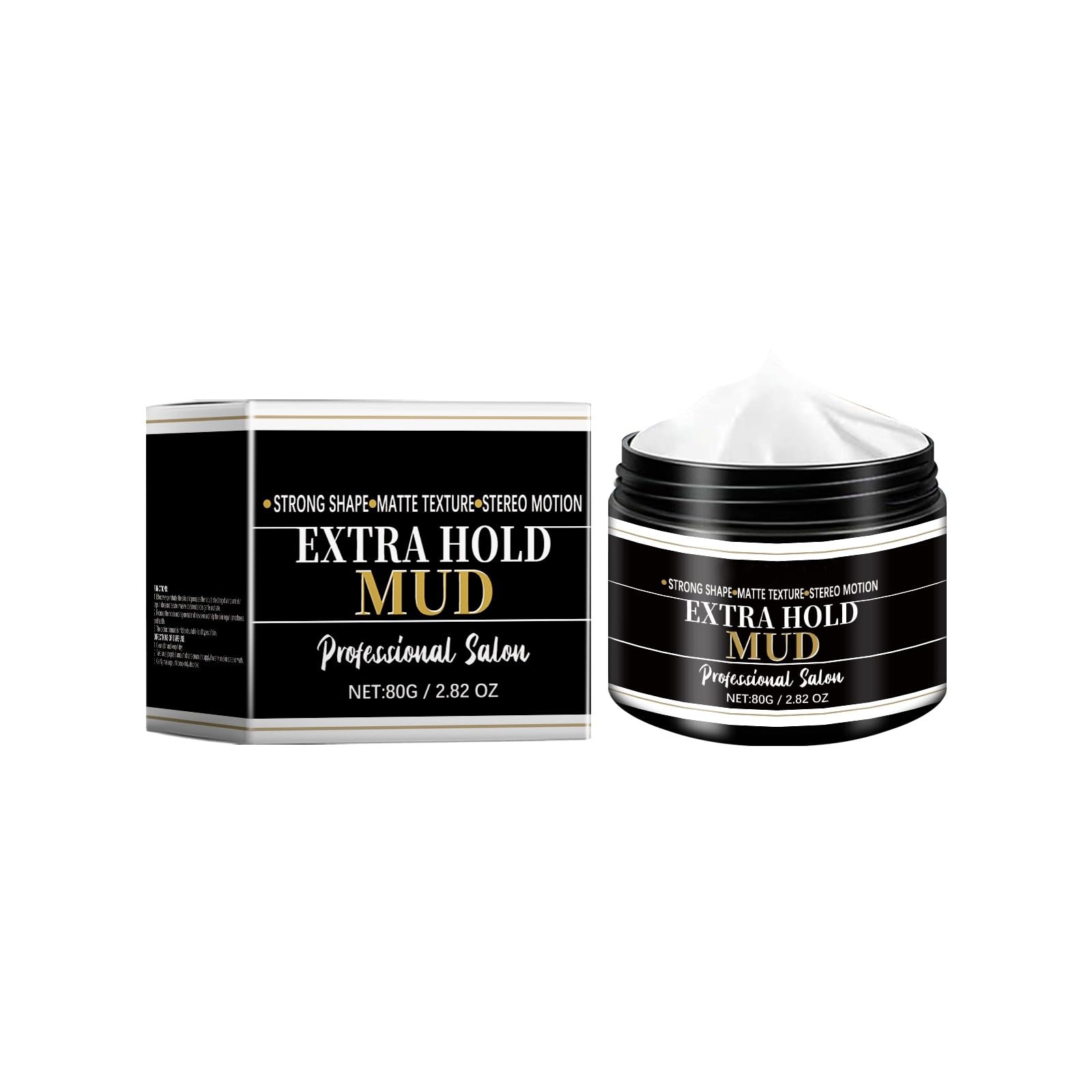 Herbs Wealth Extra Hold Mud Hair Styling Cream, Matte Finish Styling Paste for LongLasting Hold, Texture & Definition, 2.82 oz