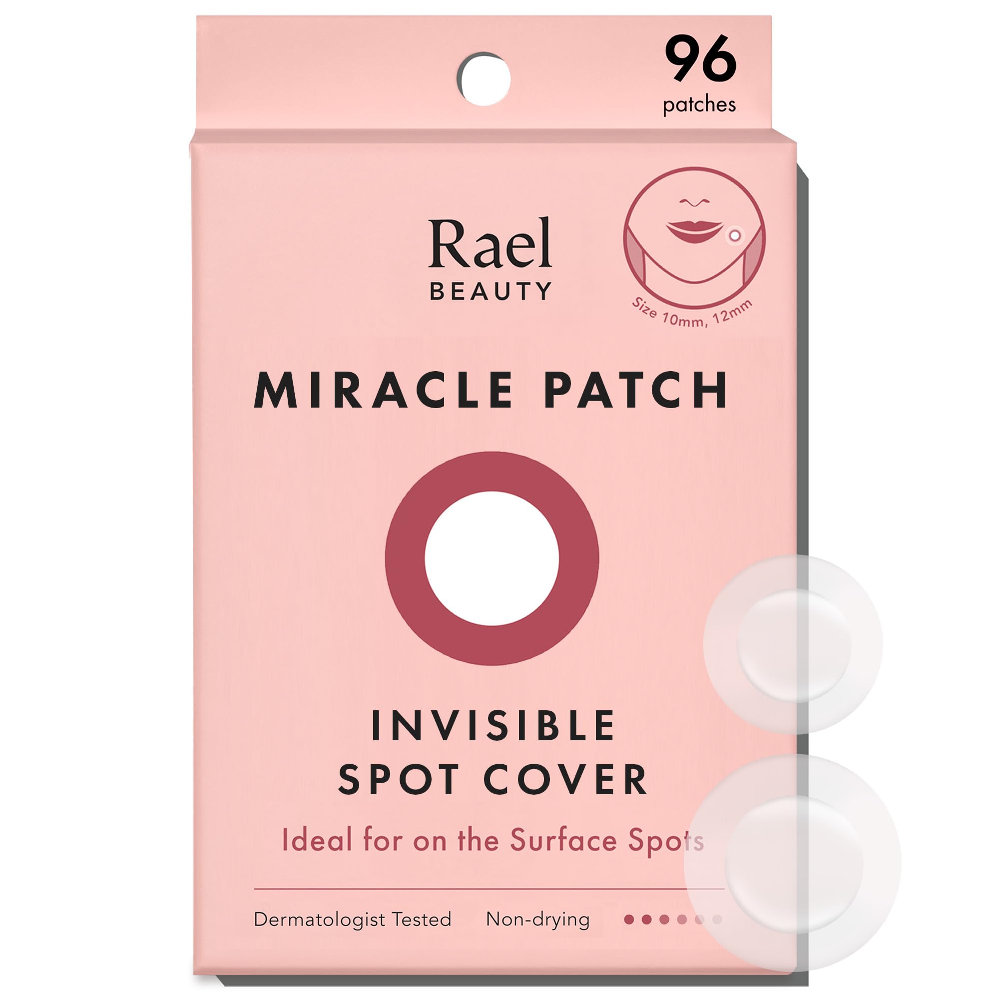 Rael Pimple Patches, Miracle Invisible Spot Cover - Hydrocolloid Acne Patch For Face, Blemishes, Zits Absorbing Patch, Breakouts