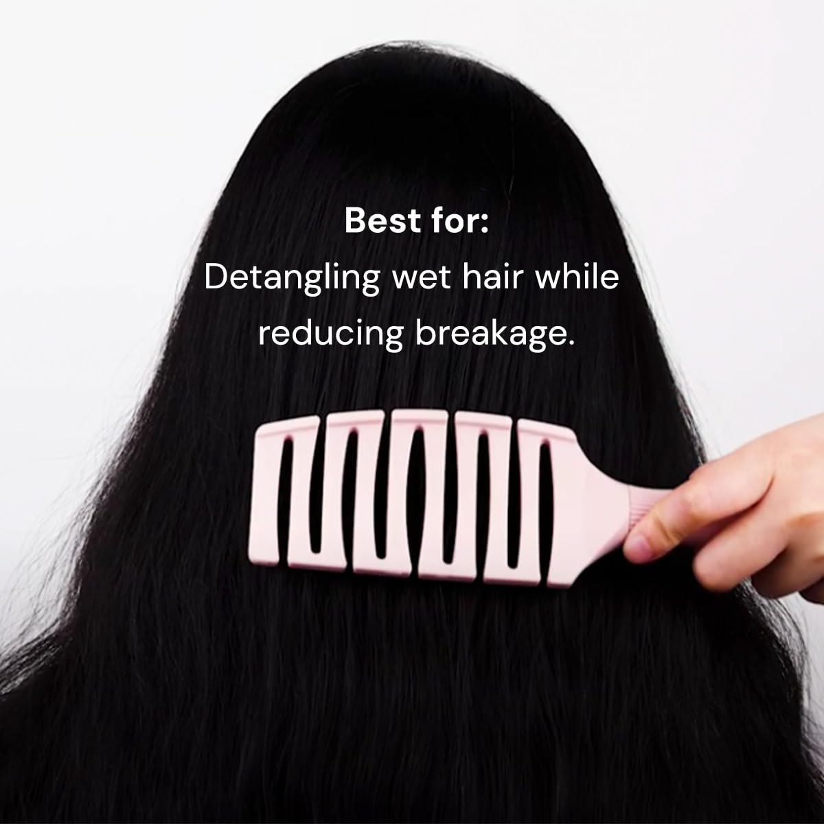 L'ANGE HAIR Siena Flexi Curved Vented Hair Brush - Detangle, Nylon Bristles, Blush
