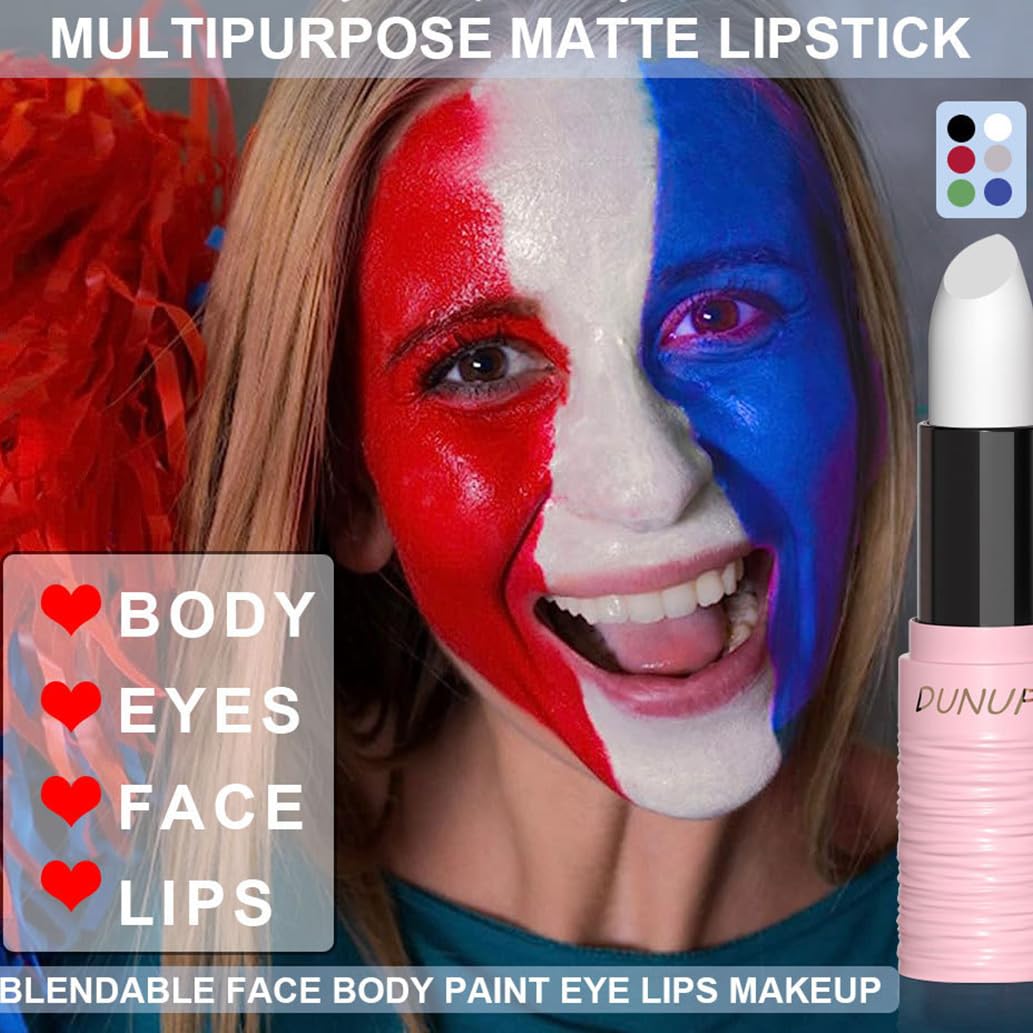 Yeweian Halloween Black Matte Lipstick, Black Lip Face Body Paint Stick, Cream Eye Black Stick For Baseball, Waterproof Long Las