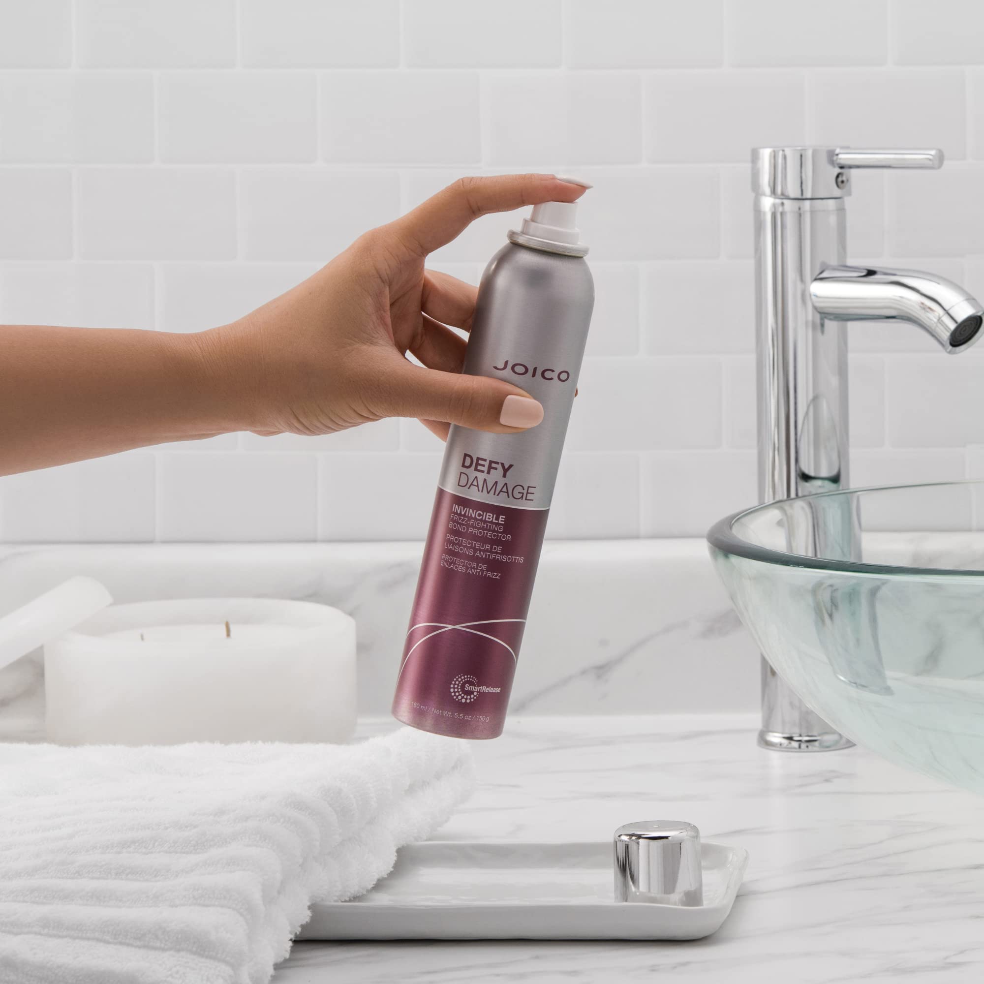Joico Defy Damage Invincible Frizz-Fighting Bond Protector | 24 Hour Frizz Protection | Thermal Heat & Humidity Protection | Boo