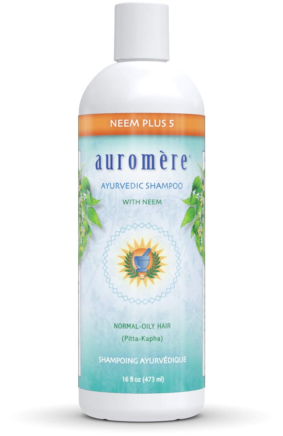 Auromere Ayurvedic Shampoo, Neem + 5 - Vegan, Cruelty Free, Non-GMO, Natural, Gluten Free, Sulfate Free, Paraben Free for Normal