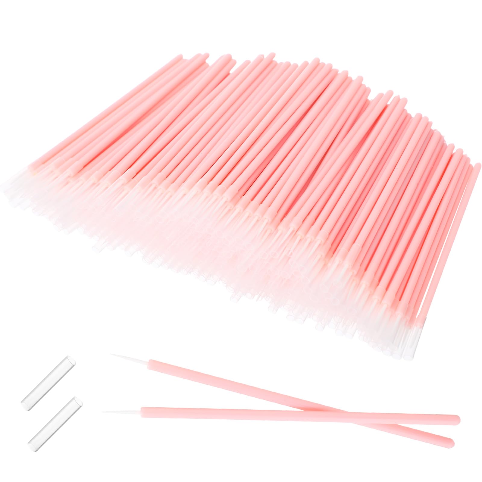 Honeydak 300 Pcs Disposable Eyeshadow Brushes Eyeliner Applicator Tool Pink Eyeshadow Applicators Lip Applicators Eye Lash Wands