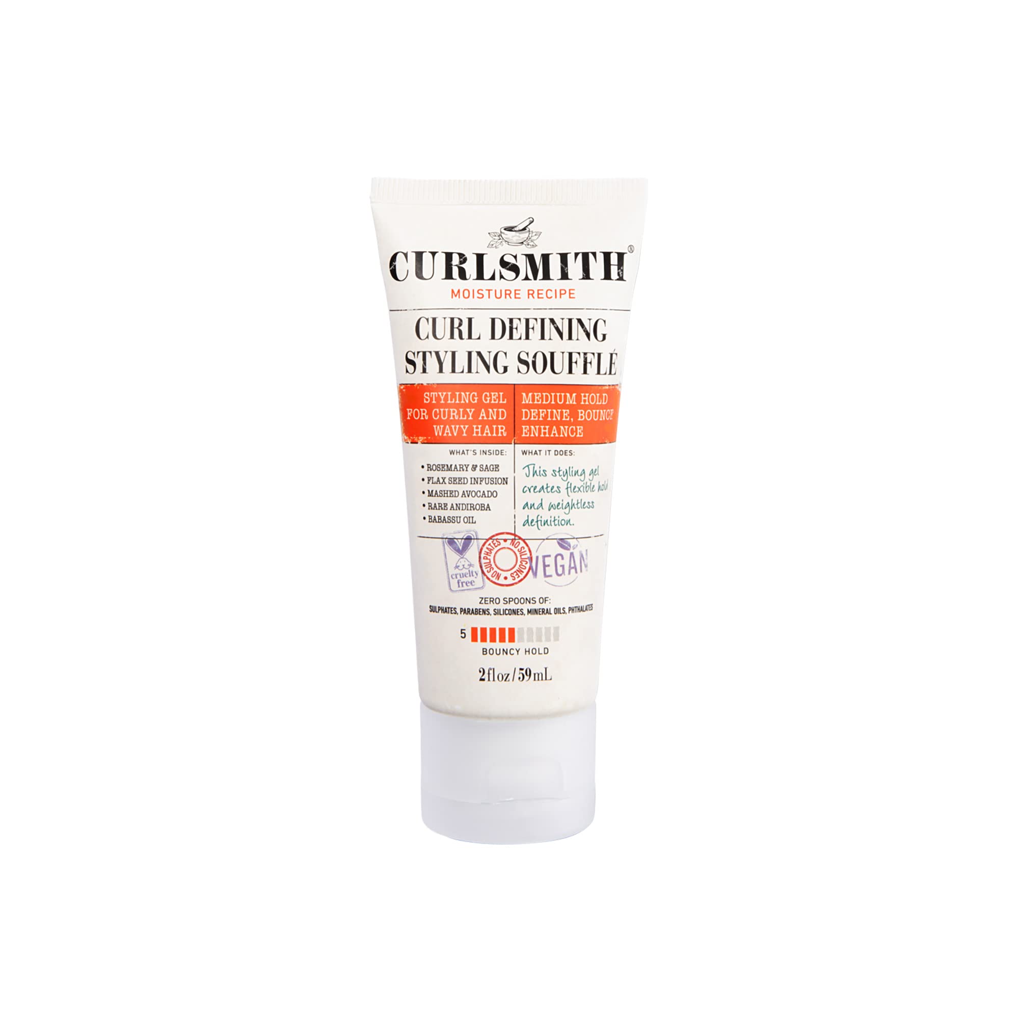 CURLSMITH Curl Defining Styling Soufflé - Vegan Medium Hold Gel for Wavy, Curly & Coily Hair - 2oz