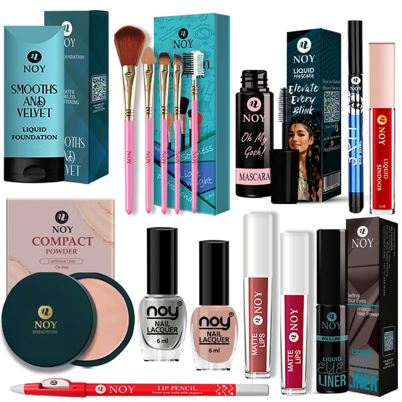 Noy Full Makeup Kit All In One Makeup Combo For Festive Glam Pack Of 16
