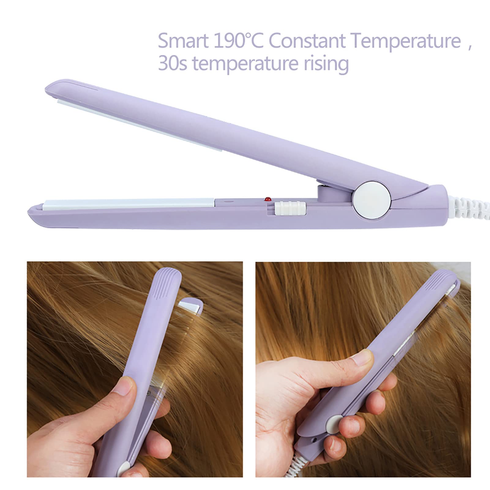 Hair Straightener, 2 in 1 Mini Ceramic Tourmaline Flat Iron for Short Hair Pixie Cut Hair Touch Control, Anti-Frizz Flat Iron fo