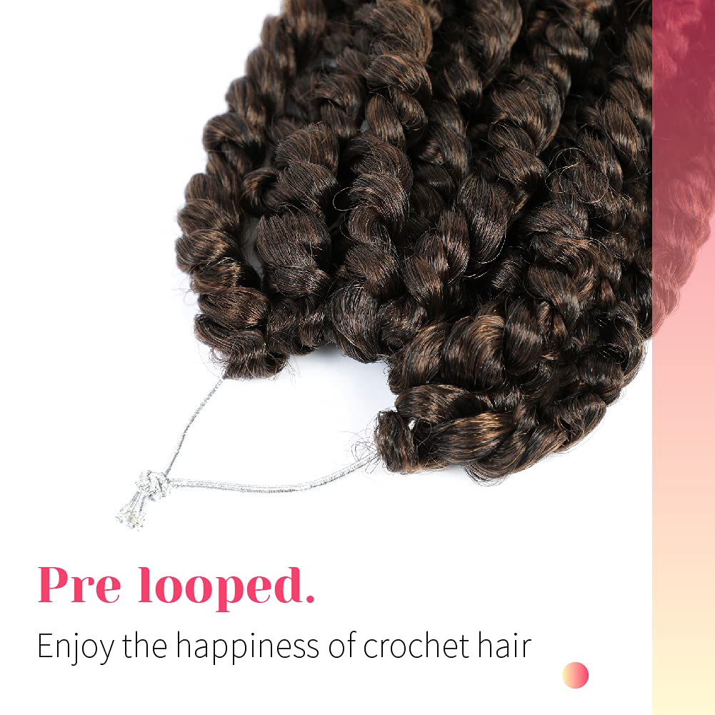 The Bohobabe Crochet Passion Twist Hair Pretwisted 10 Inch Short Pre-Looped Passion Twist Crochet Braiding Hair 8 Packs (T30)