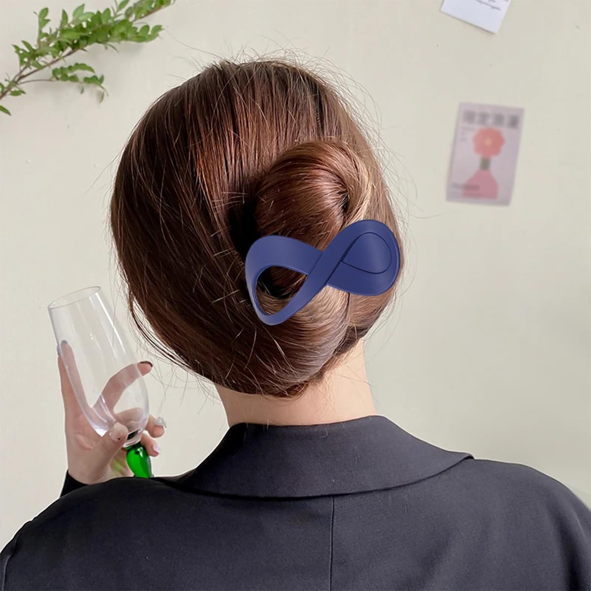 French Concord Flat Hair Clips For Women, 3.35 Inch Curved Hair Claw Clips Alligator Hair Barrettes Volume No Slip Grip Strong H