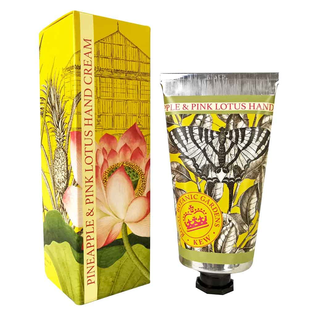 The English Soap Company Royal Botanical Gardens Kew Hand Cream, Luxury Pineapple Hand Cream, Moisturising Hand Cream for Men an
