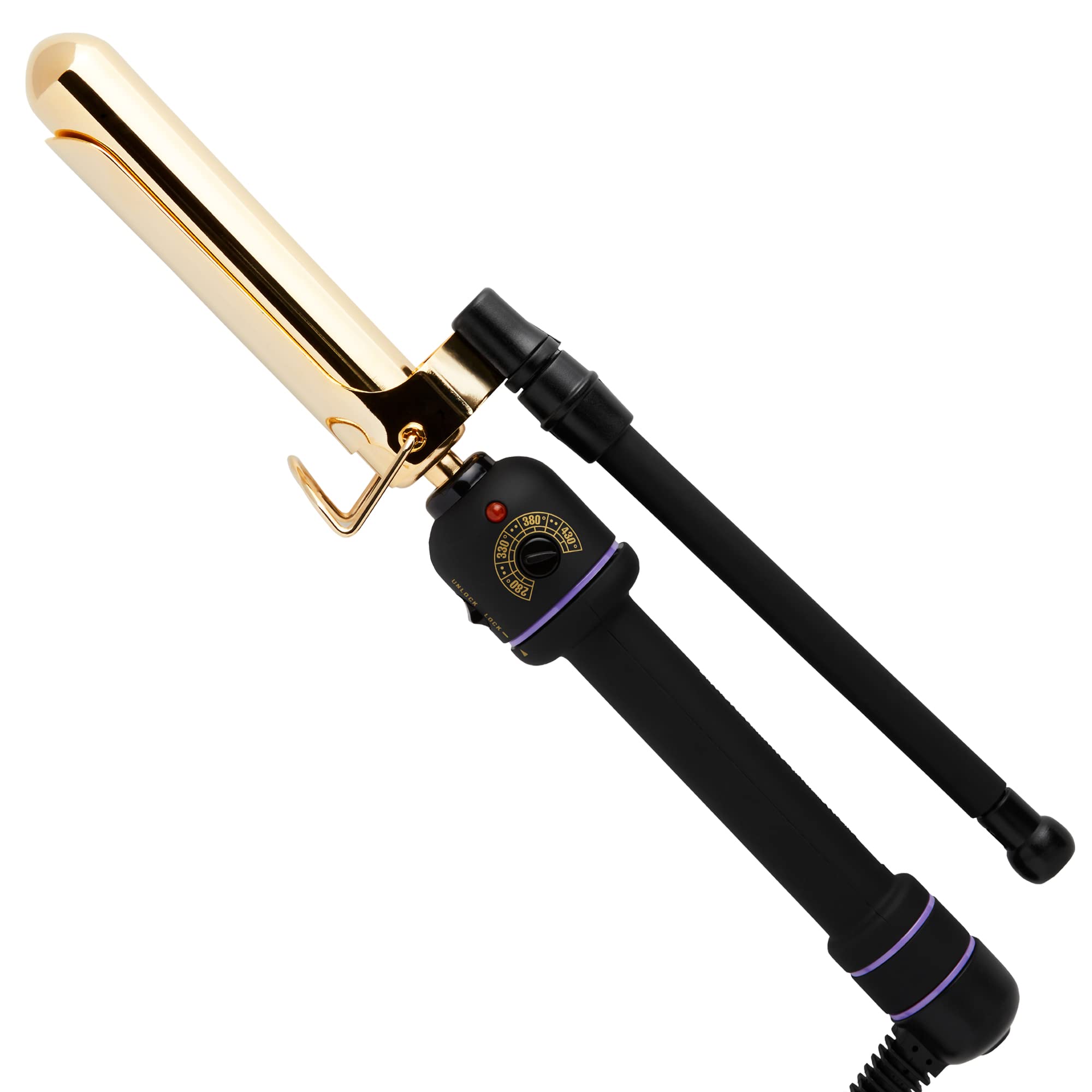 HOT TOOLS Pro Artist 24K Gold Marcel Iron - 1 Inch Barrel, Black and Gold, Model 1108 for Long Lasting Curls and Waves