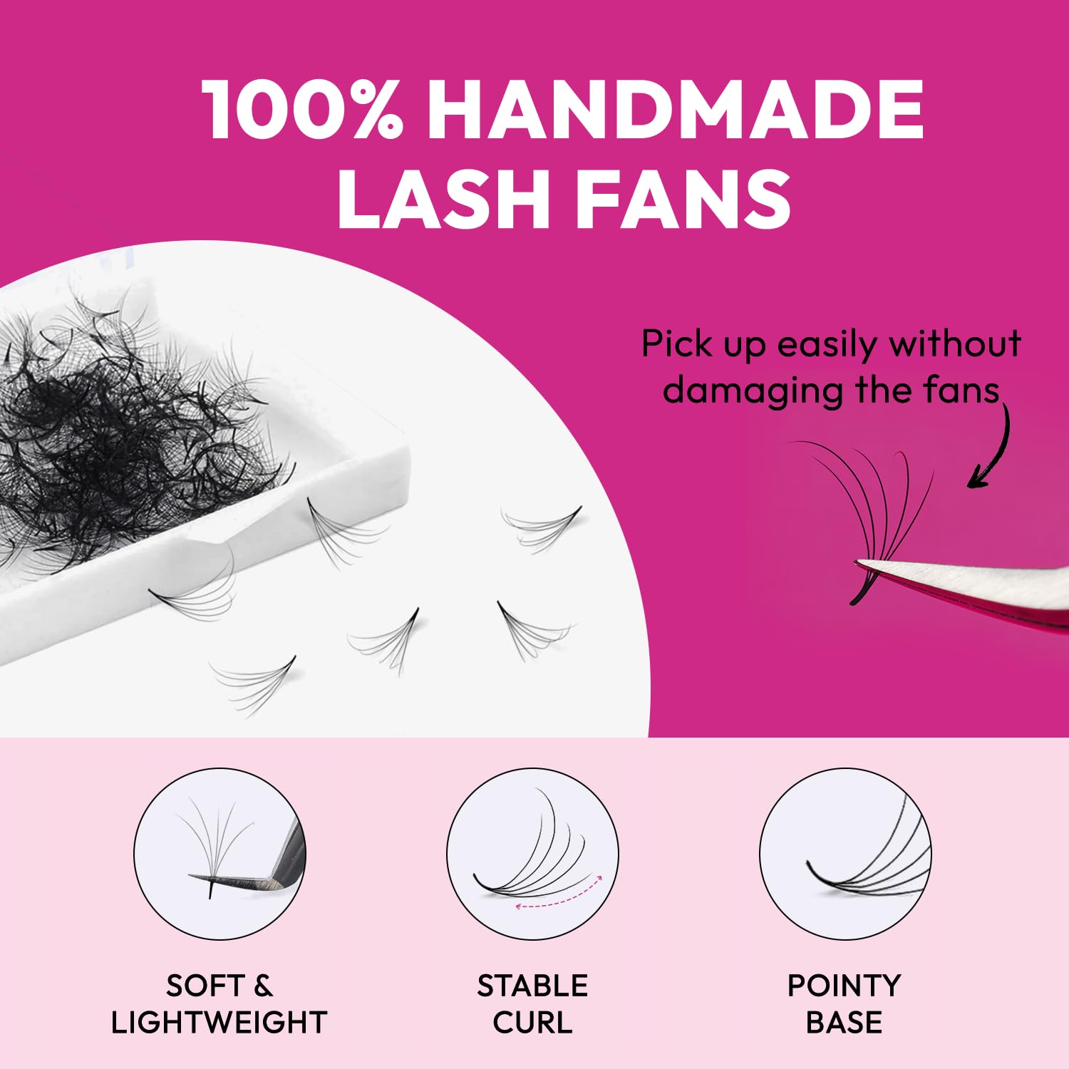 Eyesy Lash 500 Camellia Lash Extensions | 5D 0.07 Size 12-14-16mm Curl D | American Volume Lash Multiple Lengths Eyesy Eyelash E