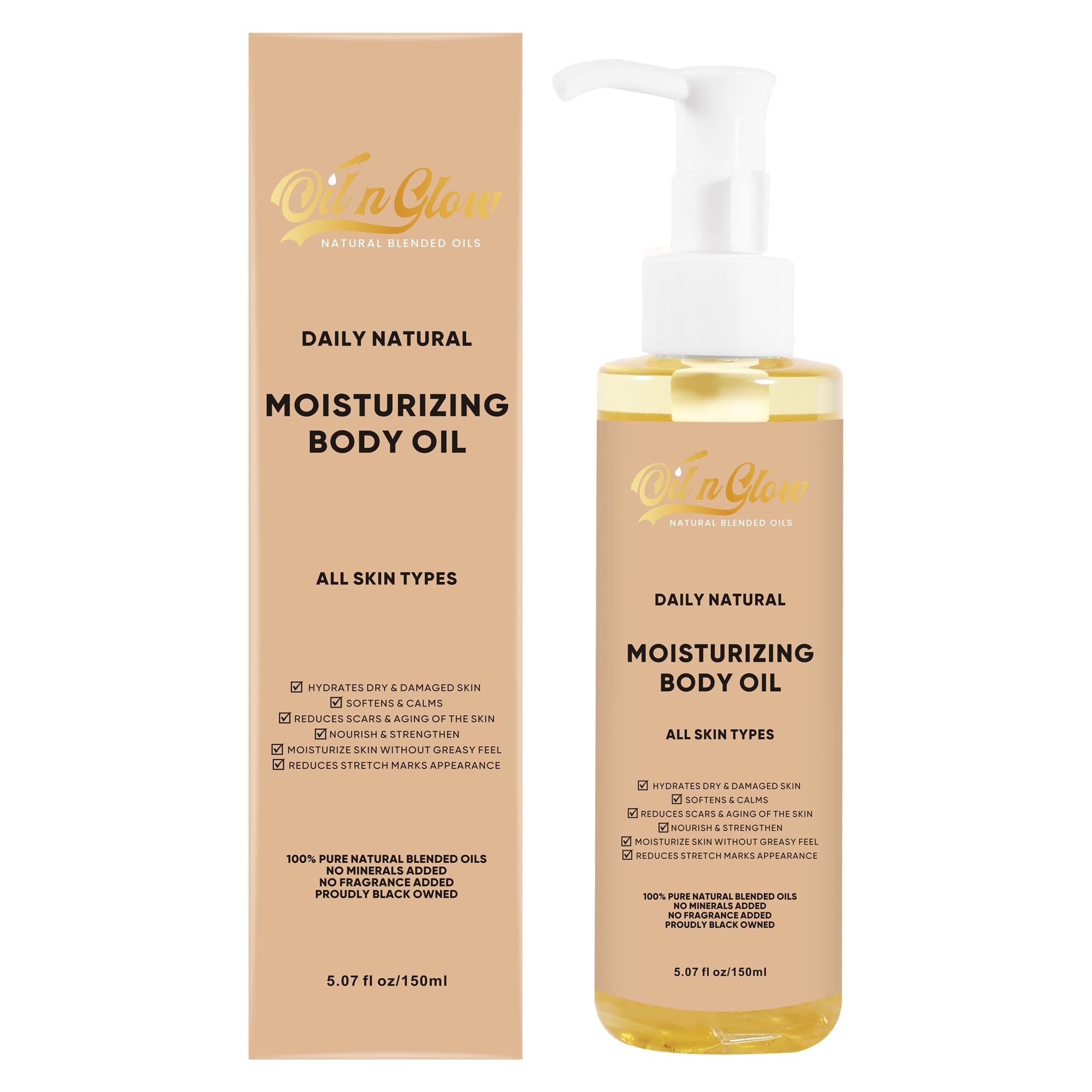 Oilnglow 100% Pure Natural Hydrating Body Oil After Shower With Vitamin E, Coconut, Jojoba, Olive & Sweet Almond Moisturizing Bo