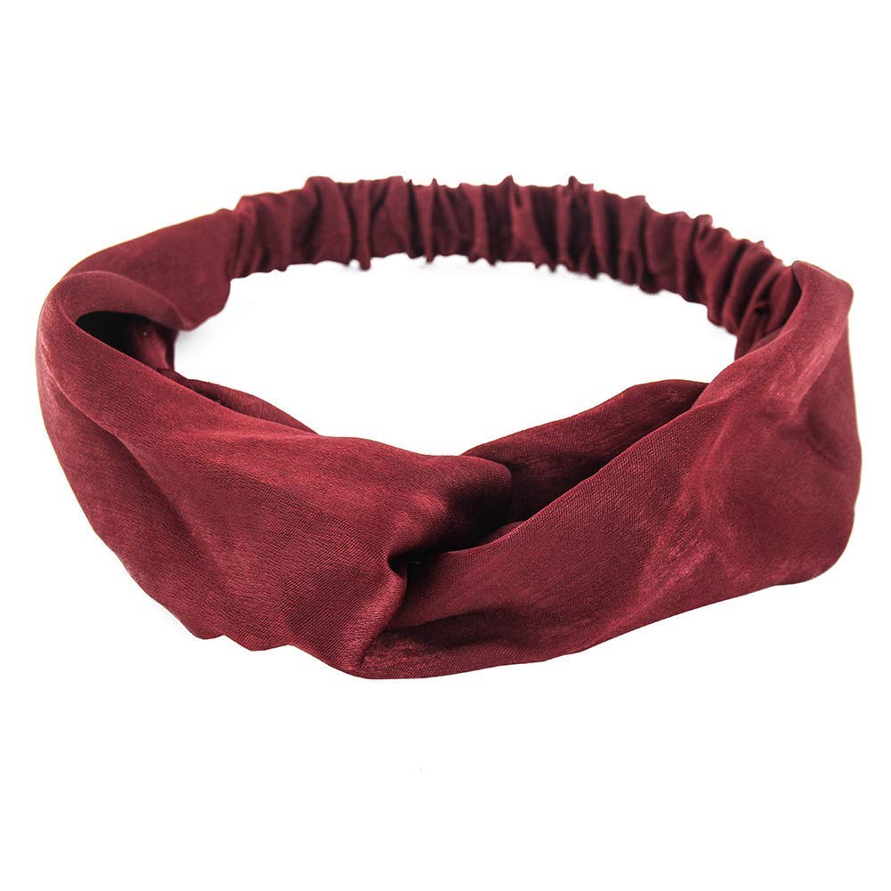 Fameza Korean Style Solid Fabric Knot Stretchable Headband For Women
