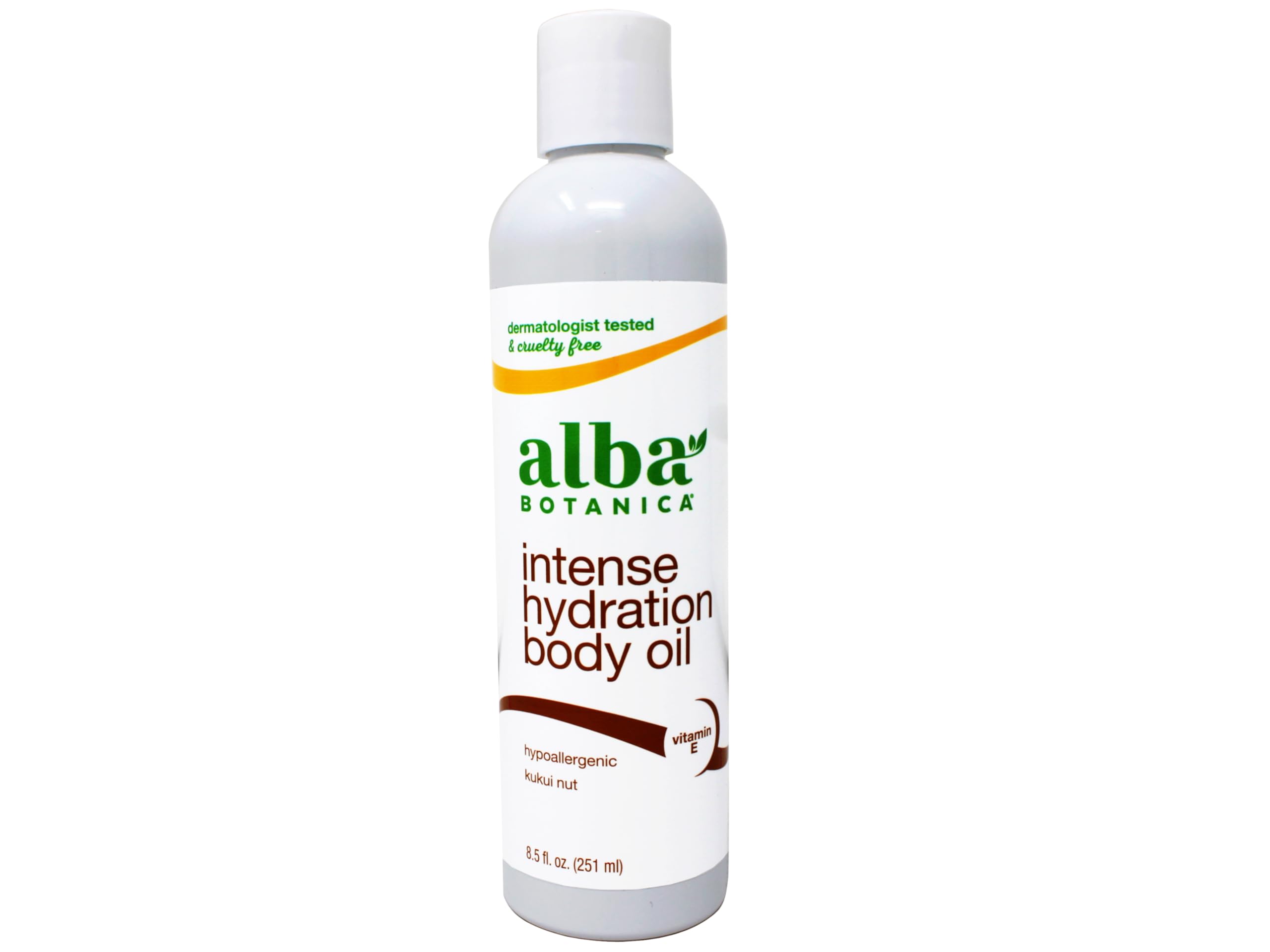 Alba Botanica Intense Hydration Body Oil, with Kukui Nut and Vitamin E, 8.5 FL OZ