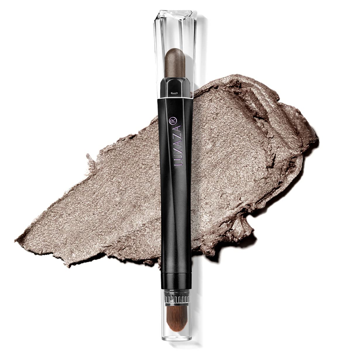 Luxaza Cream Single Eyeshadow Stick With Blending Brush, Hypoallergenic Eye Shadow Stick Makeup, Pro Waterproof & Long Lasting E