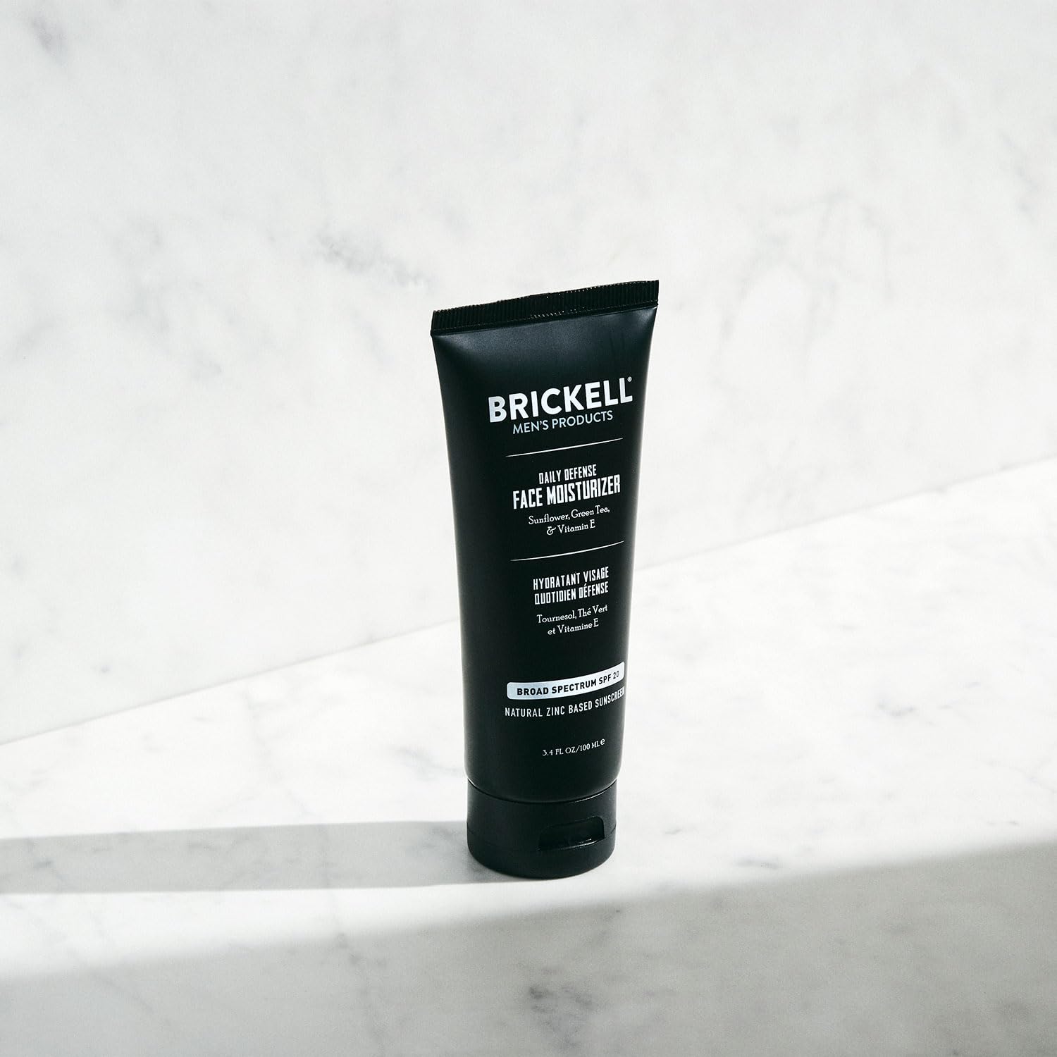 Brickell Men'S Daily Defense Spf20 Face Moisturizer For Men, Natural & Organic, Zinc Oxide Face Moisturizing Mineral Sunscreen,