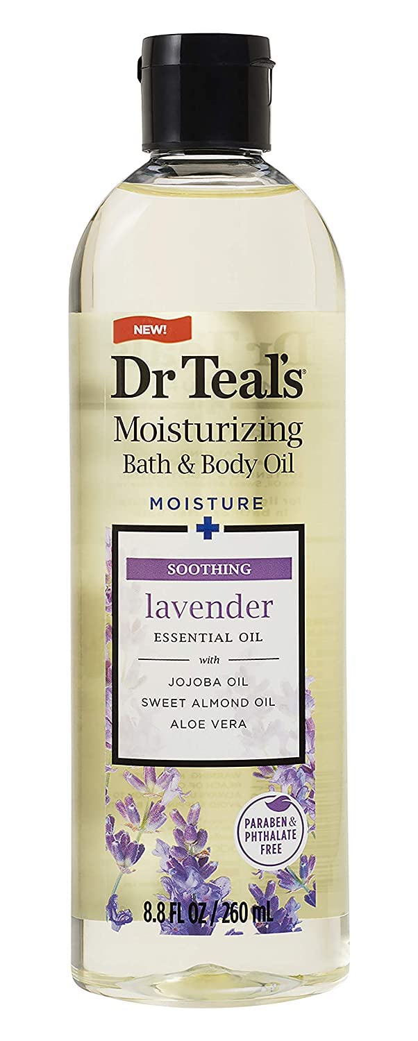Dr. Teals Bath & Body Oil Variety Gift Set (2 Pack, 8.8Oz Ea.) - Soothing Lavender & Ultra Rich Shea Butter - Essential Oils Hyd