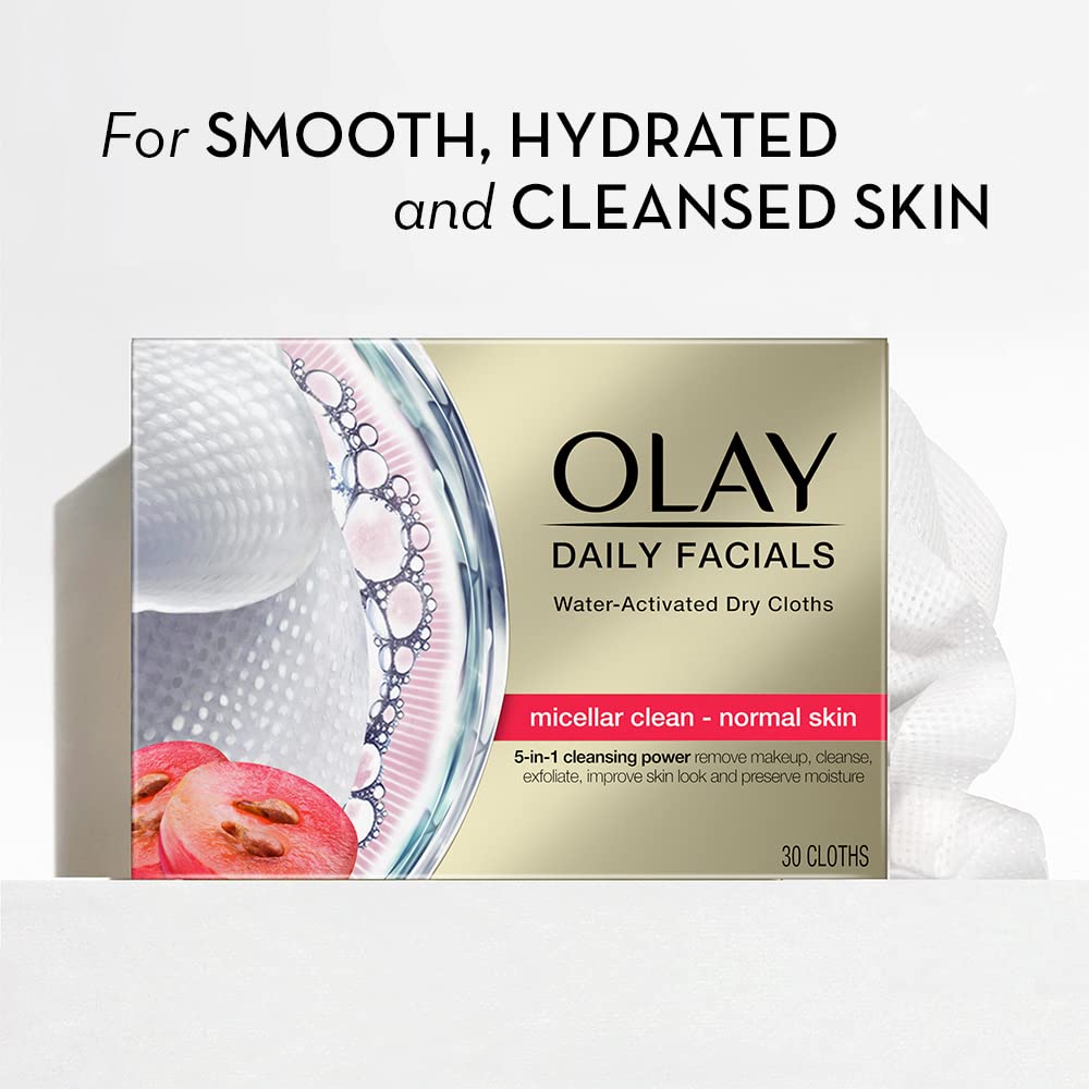 Olay 4-In-1 Daily Facial Cloths, Normal Skin 33 Count, Packaging May Vary