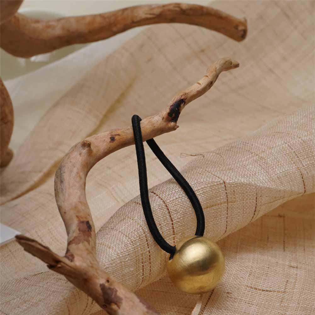 3 Pcs Metal Ball Hair Ties Elastic Hair Bands Simple Round Ball Hair Ropes Ponytail Holder Hair Accessories for Women and Girls