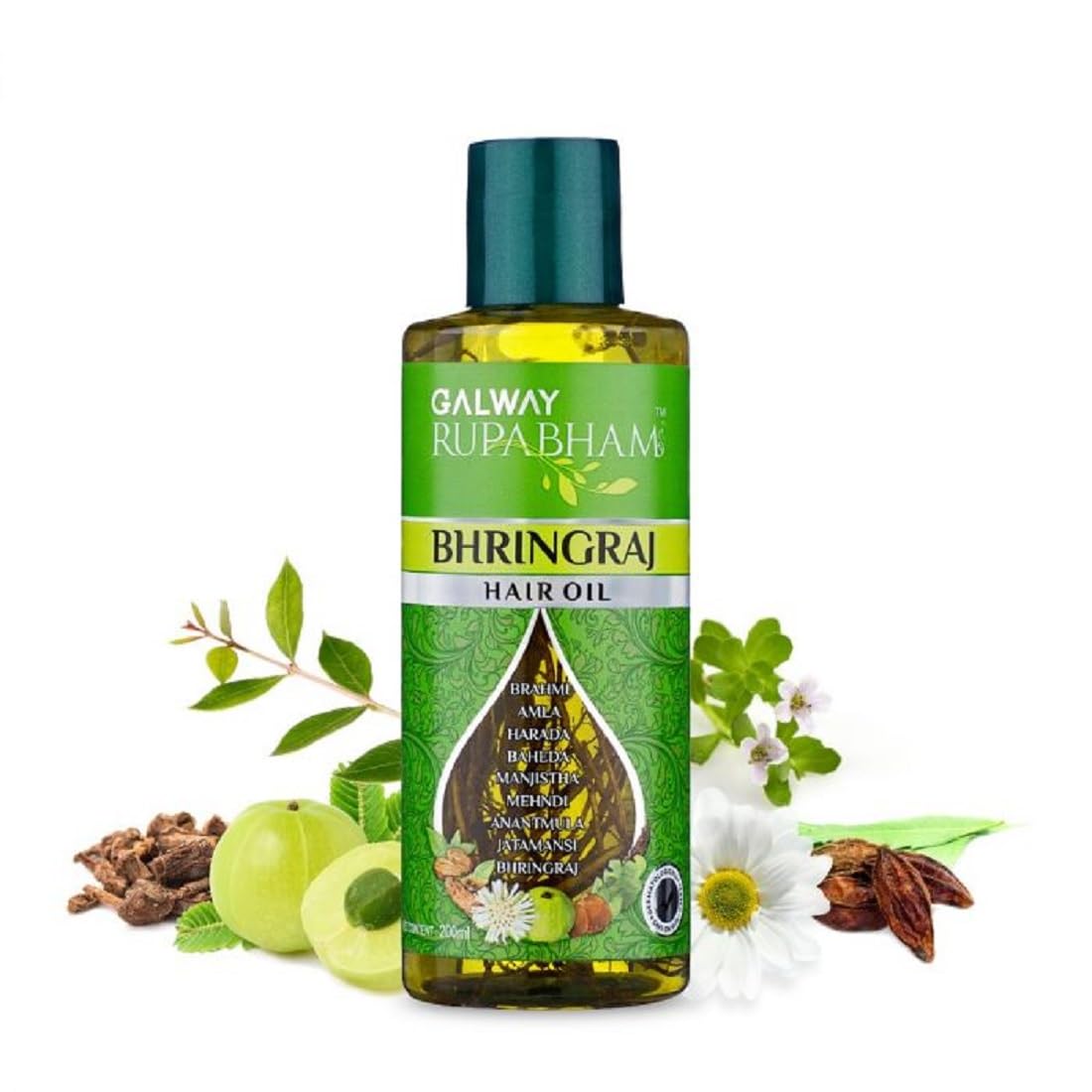 Galway Rupabham Bhringraj Hair Oil, Ayurvedic & Herbal Hair Oil, 200Ml
