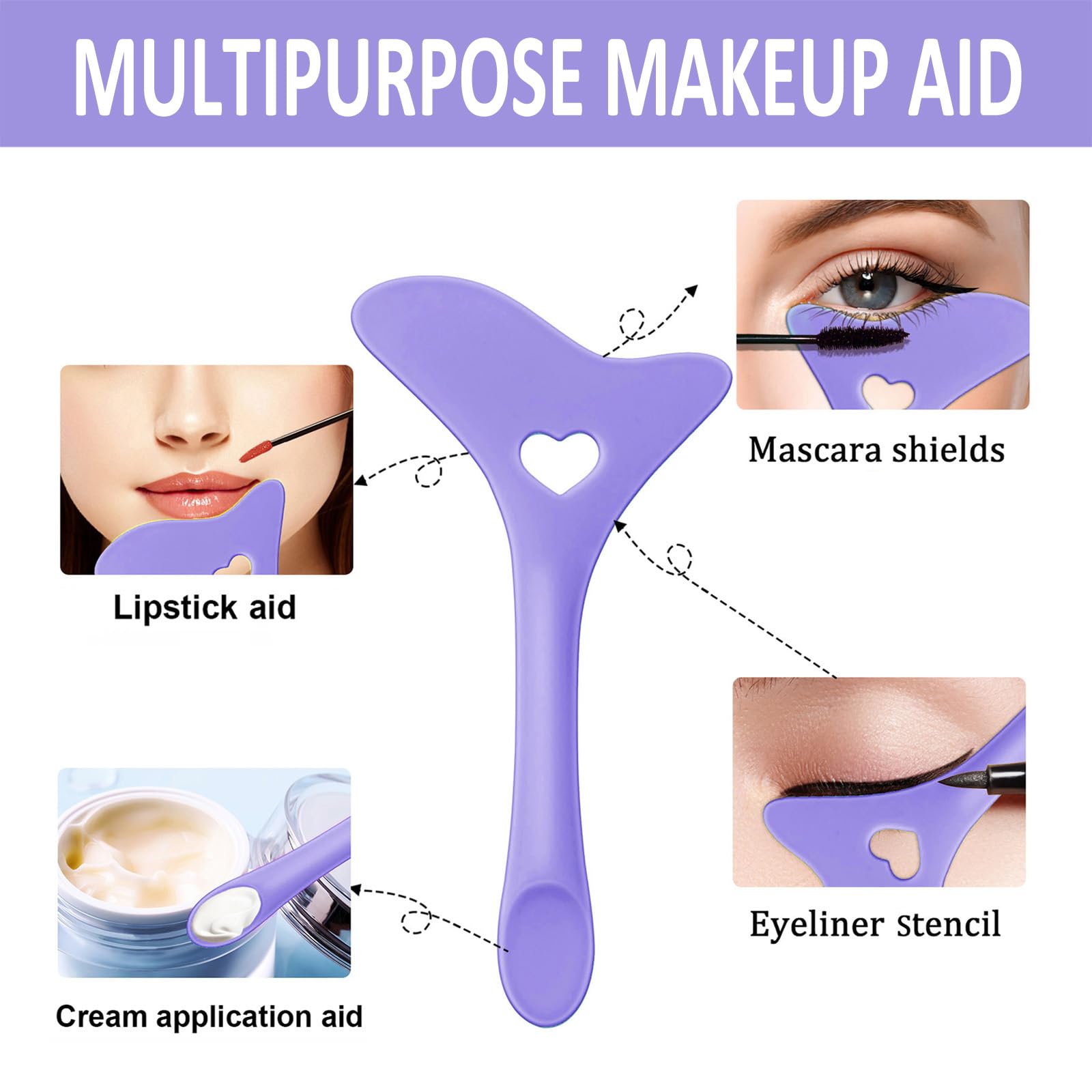 Sumeitang All In One Eye Makeup Stencils Aid Tool Set, Reusable Mascara Shield Applicator Guard Pads + Eyeshadow And Eyeliner St