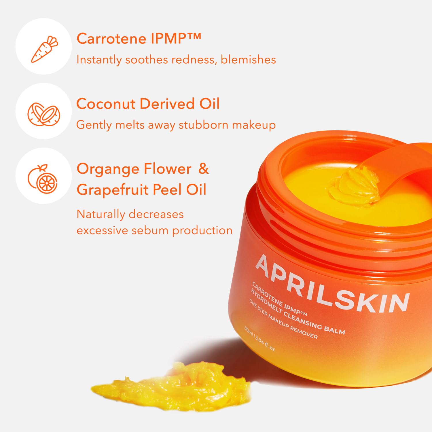 Aprilskin Carrotene Ipmp Hydromelt Double Cleansing Makeup Remover Oil Balm | Vegan | Blackheads Care| Non-Comedogenic | Korean