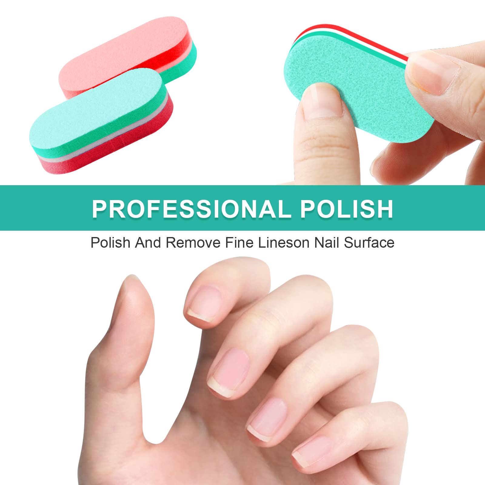 Diesisa Mini Nail Files Block, 100/180 Grit Sponge Nail Buffers For Acrylic Nails, Mini Buffing Block Double Sided For Manicure