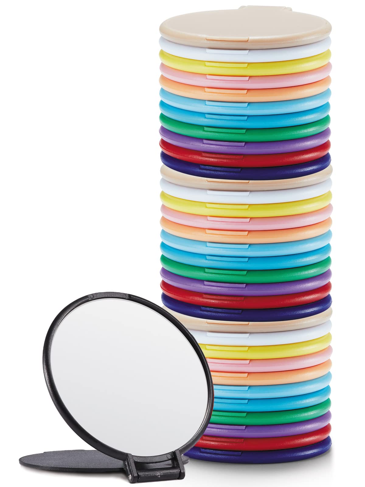 Getinbulk Compact Mirror Bulk, Round Makeup Mirror For Purse, Set Of 36 (12 Colors)