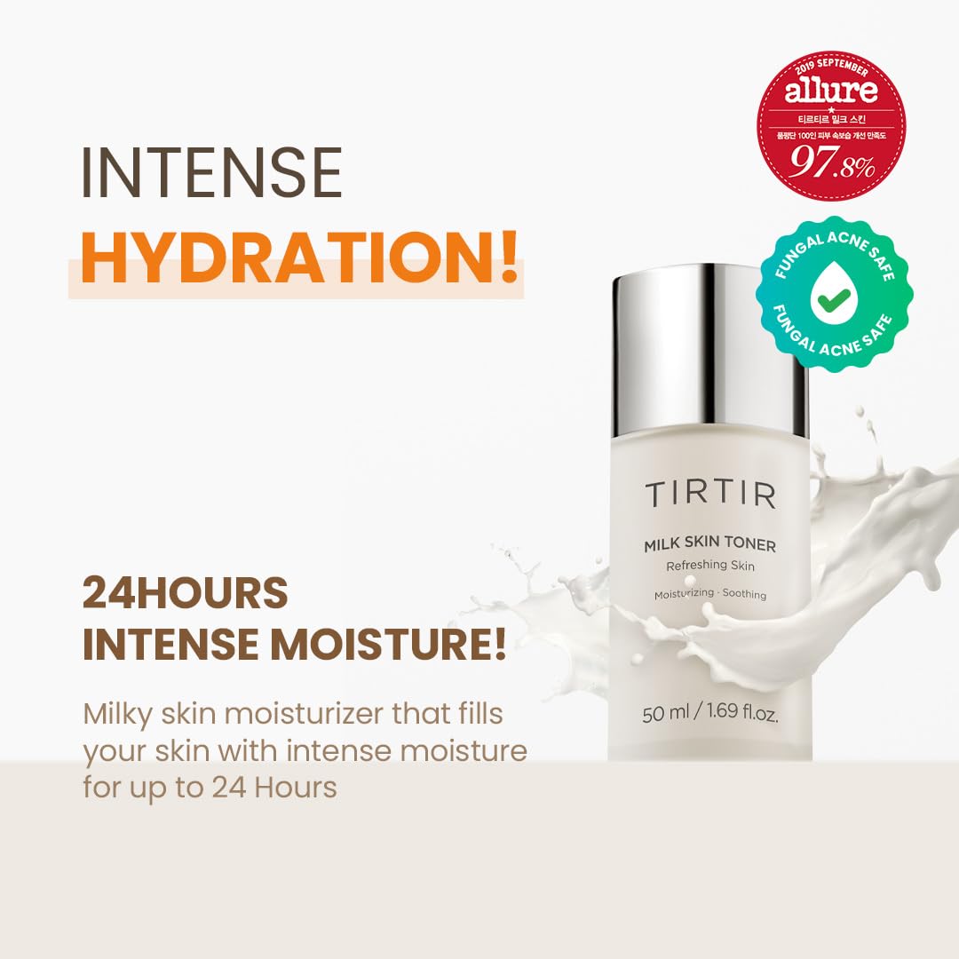 Tirtir Milk Skin Toner | Deep Moisturizing, Instant Glow, 2% Niacinamide, Rice Bran Extract, Ceramide, Panthenol, Cruelty-Free,