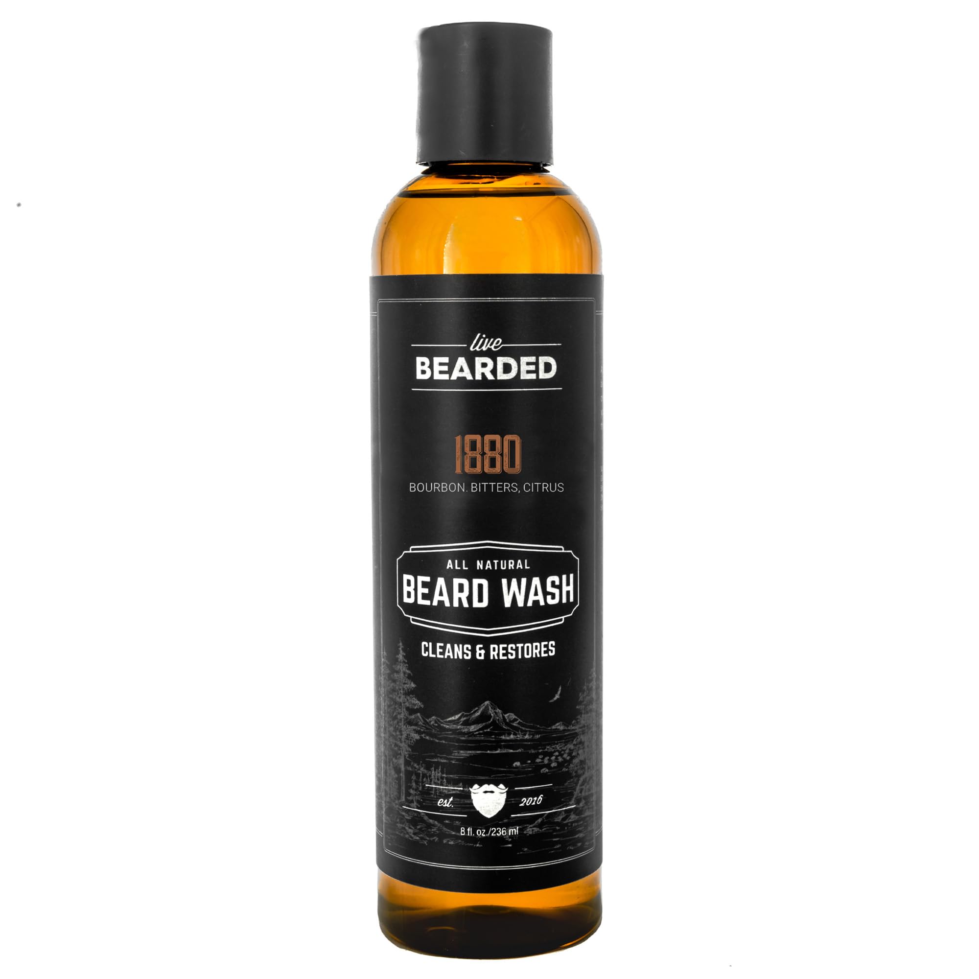 Live Bearded: Beard Wash - Executive - Beard And Face Wash - 8 Fl. Oz. - Water-Based Formula With All-Natural Ingredients For A