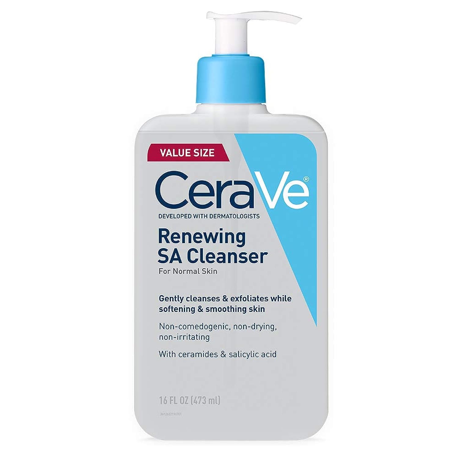 CeraVe Renewing Salicylic Acid Cleanser, Formulated With Hyaluronic Acid, Niacinamide, & Ceramides, Gentle BHA Exfoliating Face 