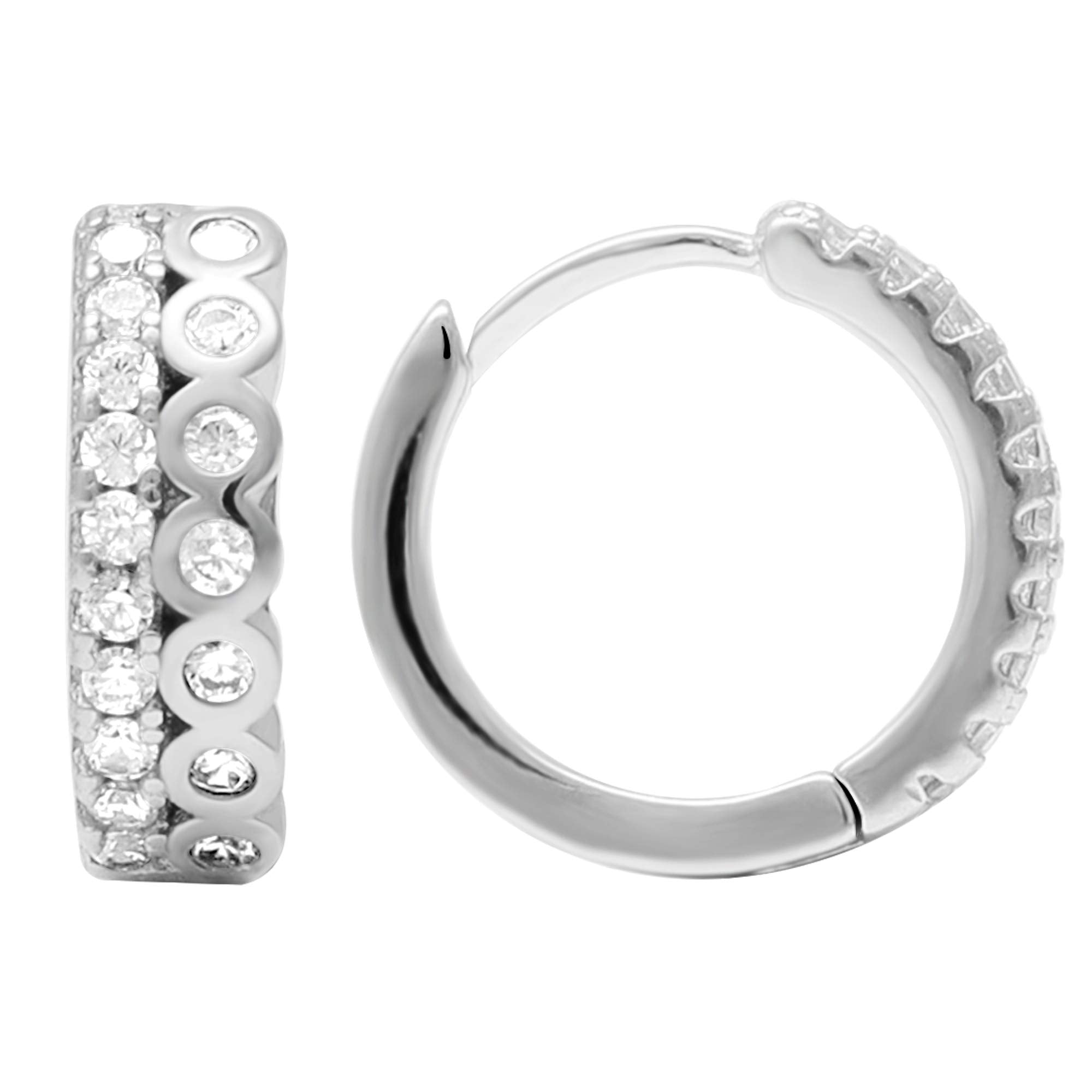 Giva 925 Silver Zircon Sparkling Hoop Earrings | Gifts For Girlfriend, Gifts For Women And Girls | With Certificate Of Authentic