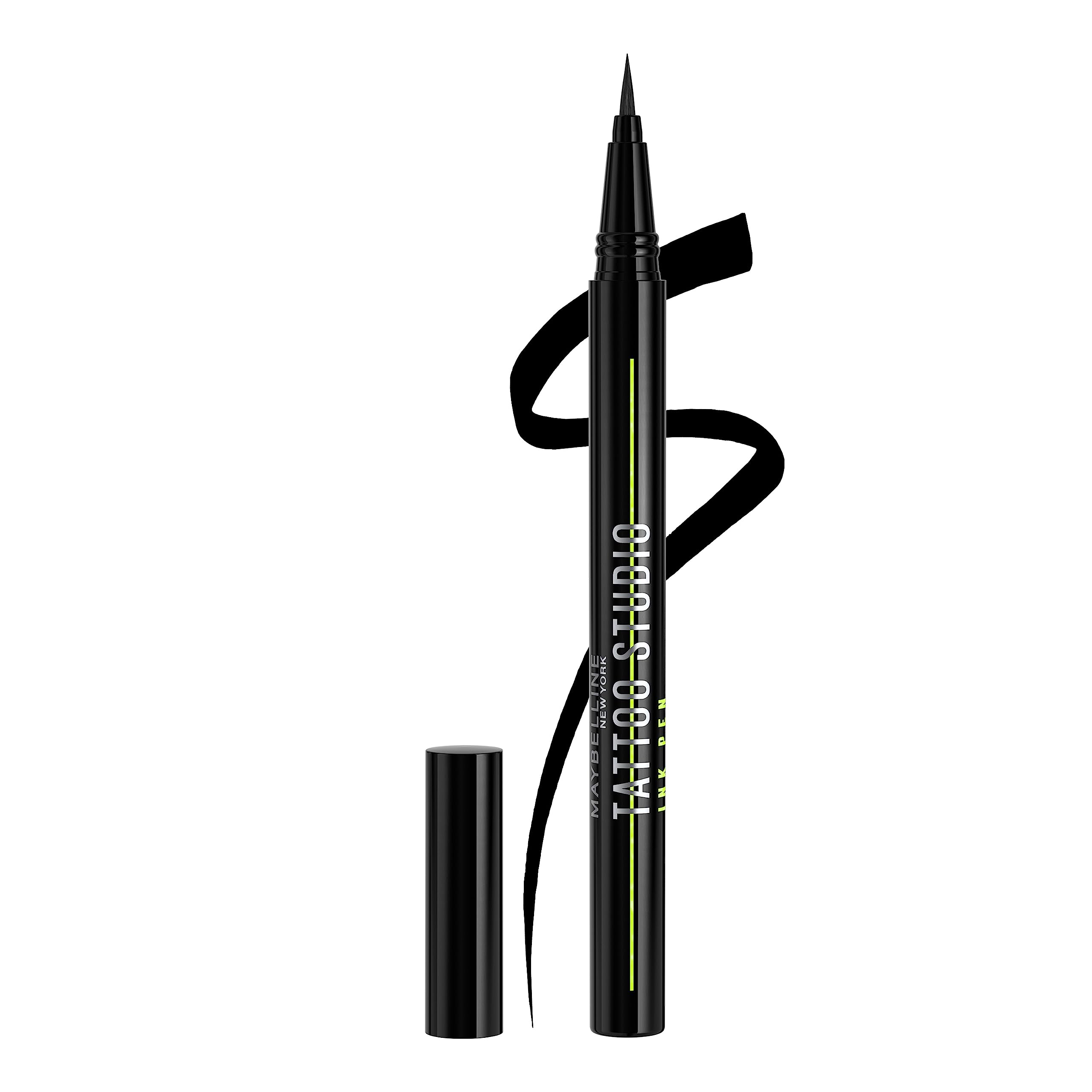 Maybelline Tattoo Studio Ink Pen Liquid Eyeliner, Up To 24 Hours Of Wear, Waterproof & Smudge-Resistant Make Up, Matte Black, 1