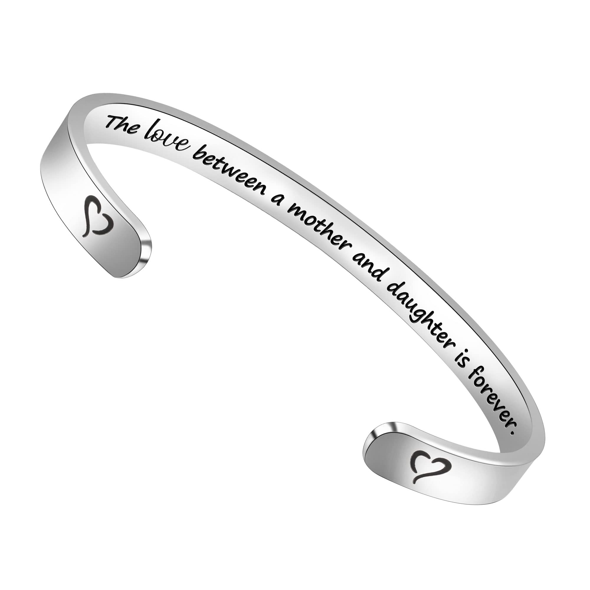 Btysun Mom Bracelets for Women Mother Gifts for Her Mother Gifts from Daughters Engraved Cuff Bracelets Birthday Gifts for Her M