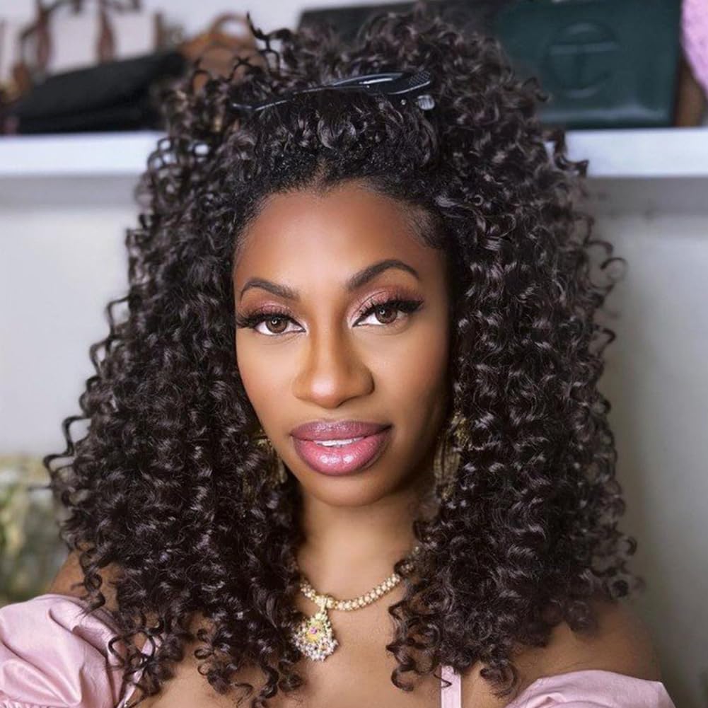 Toyotress Beach Curl Crochet Hair - 10 Inch 8 Packs Light Brown Ocean Wave Crochet Hair, Short Curly Water Wave Deep Twist Synth
