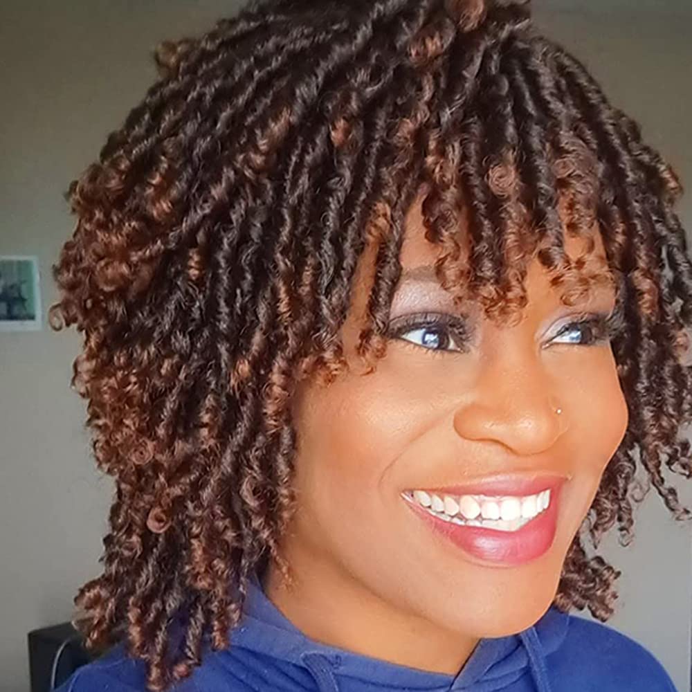 QUEENTAS Dreadlock Wigs for Black Women and Men Short Curly Big Afro Braided Wigs Faux Locs Twist Braiding Synthetic Wigs (Black
