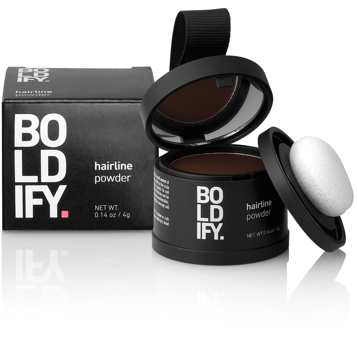 Boldify Hairline Powder - Dark Brown, 4g Root Touch Up Hair Concealer, Stain-Proof Formula for Men & Women, Model IS05450-1A1