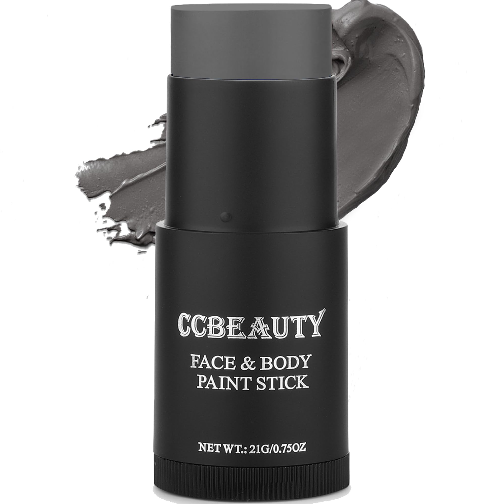 Ccbeauty Dark Grey Face Body Paint Stick, Grease Gray Facepaint, Cream Grayscale Foundation Makeup, Waterproof Hypoallergenic Fo