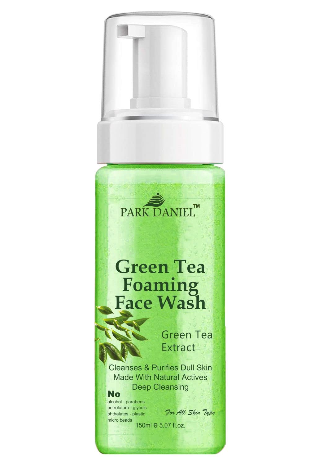 Park Daniel Natural Green Tea Foaming Face Wash For Deep Cleansing For Normal To Dry Skin 150 Ml