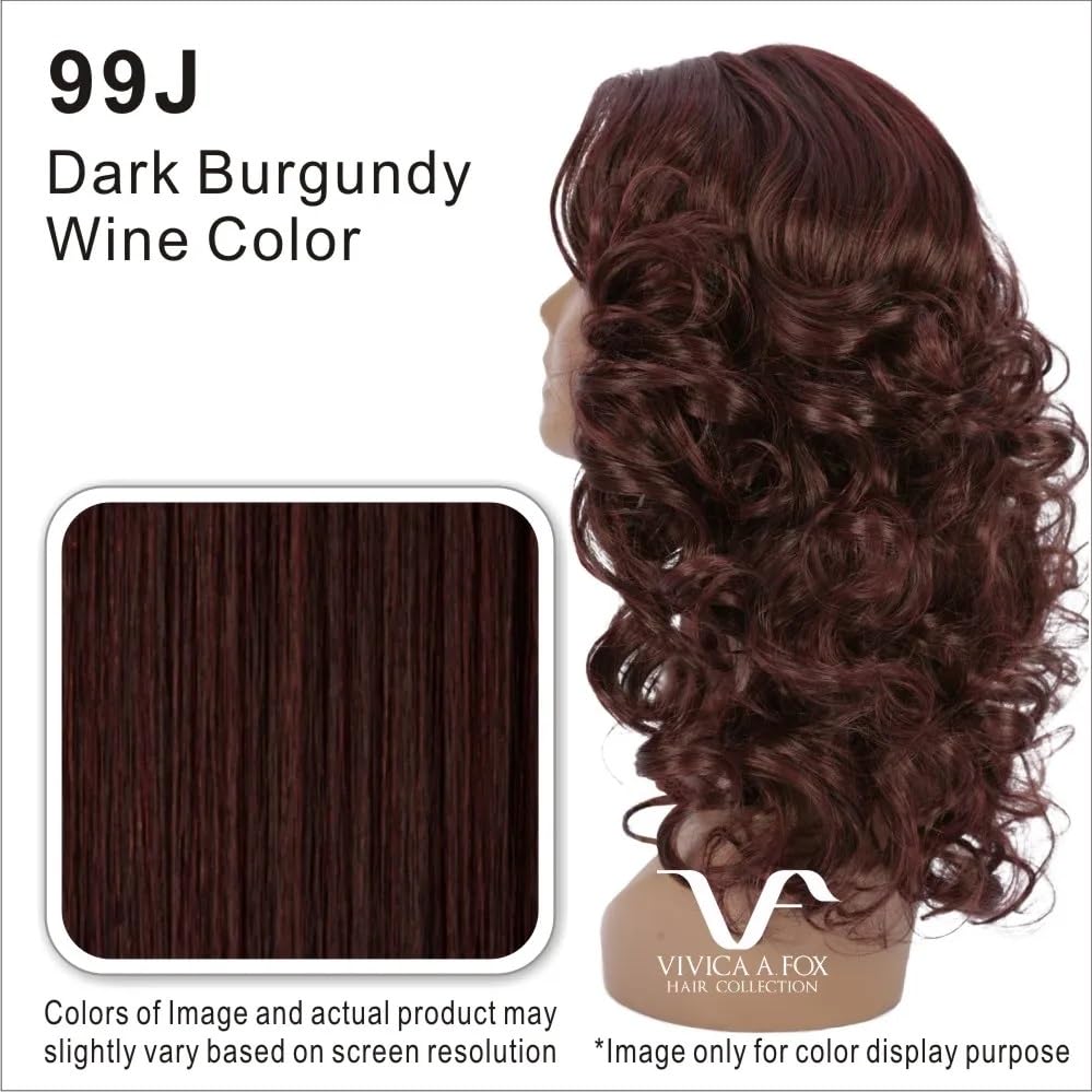 Orlando-V Wig Color 99J - Vivica Fox Wigs 19'' Hand Stitched Twice-Deep Lace Front Heat Friendly Loose Water Wave African Americ