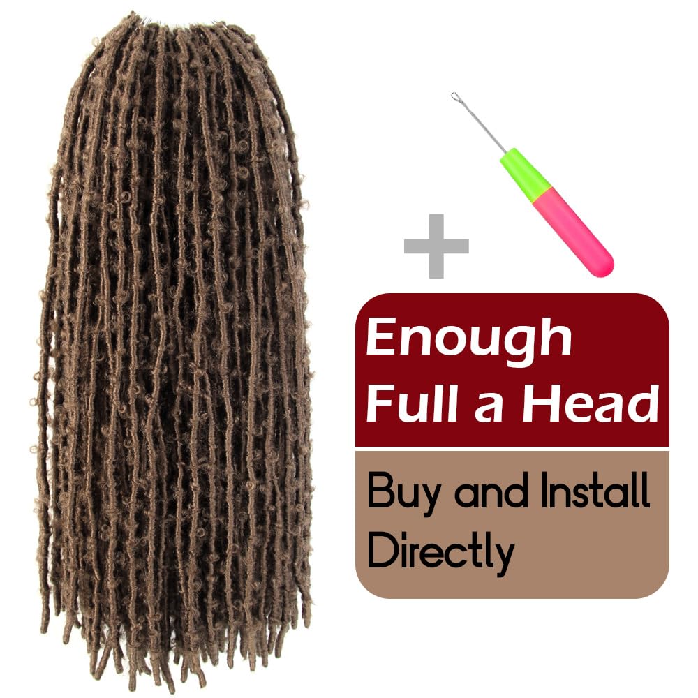 Bohobabe 18 Inch Light Weight Butterfly Locs Crochet Hair 8 Packs Long Distressed Butterfly Faux Locs Crochet Hair, 27#