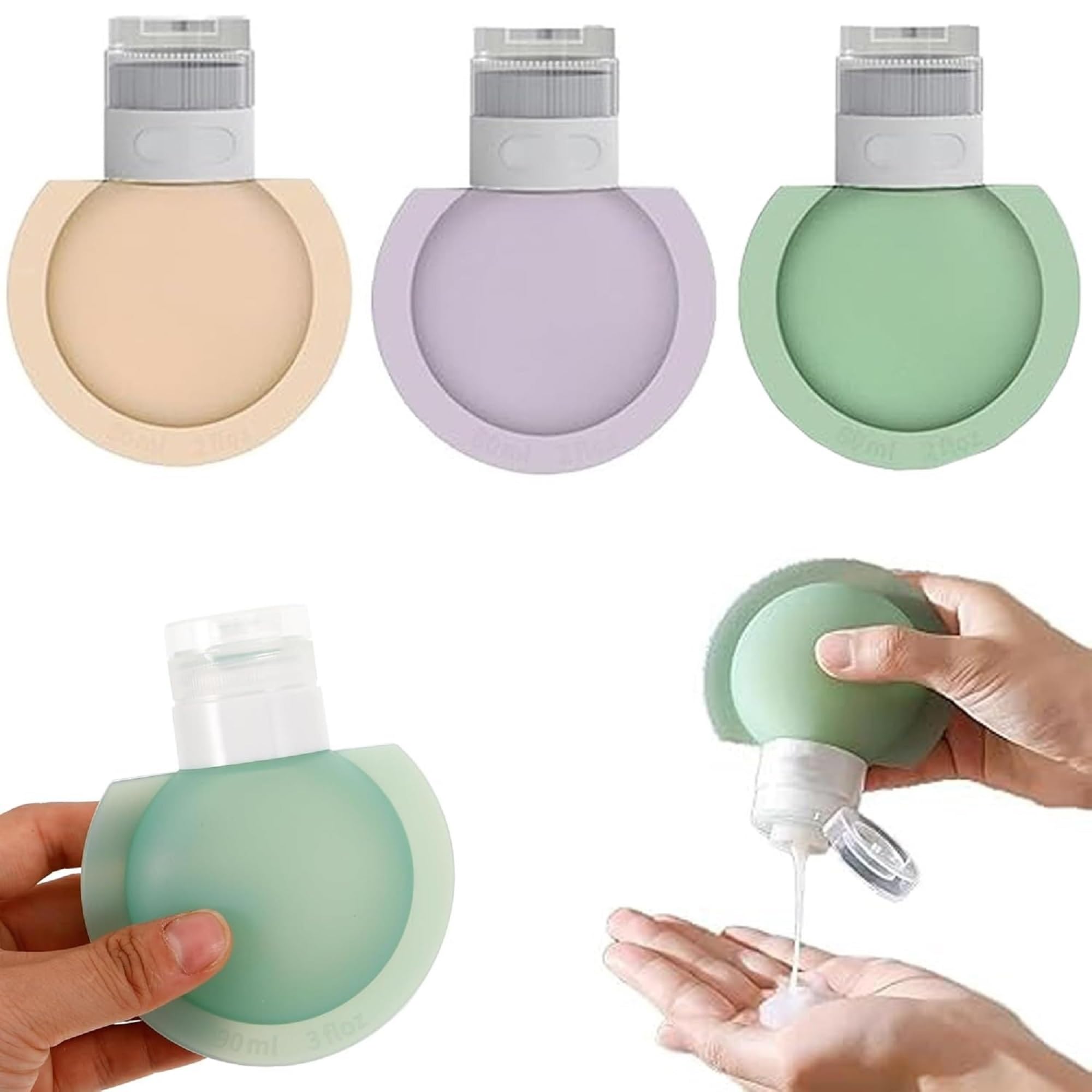 Bellox Enterprise Silicone Lotion Bottle | 60Ml Reusable Portable Travel Bottles For Toiletries | Squeeze Container Dispenser Si