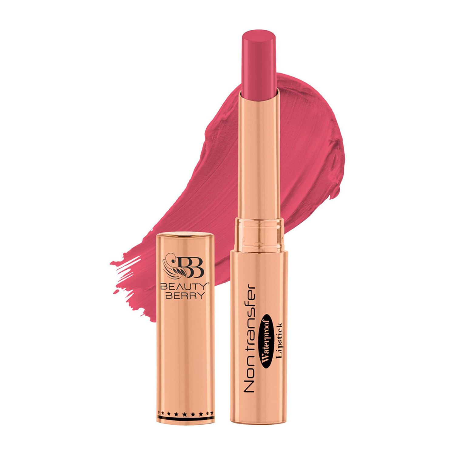 Beauty Berry Non Transfer Waterproof Lipstick, Long Lasting Smudge Proof Highly Pigmented Shades, (Pack Of 1) (Rose Red 15)