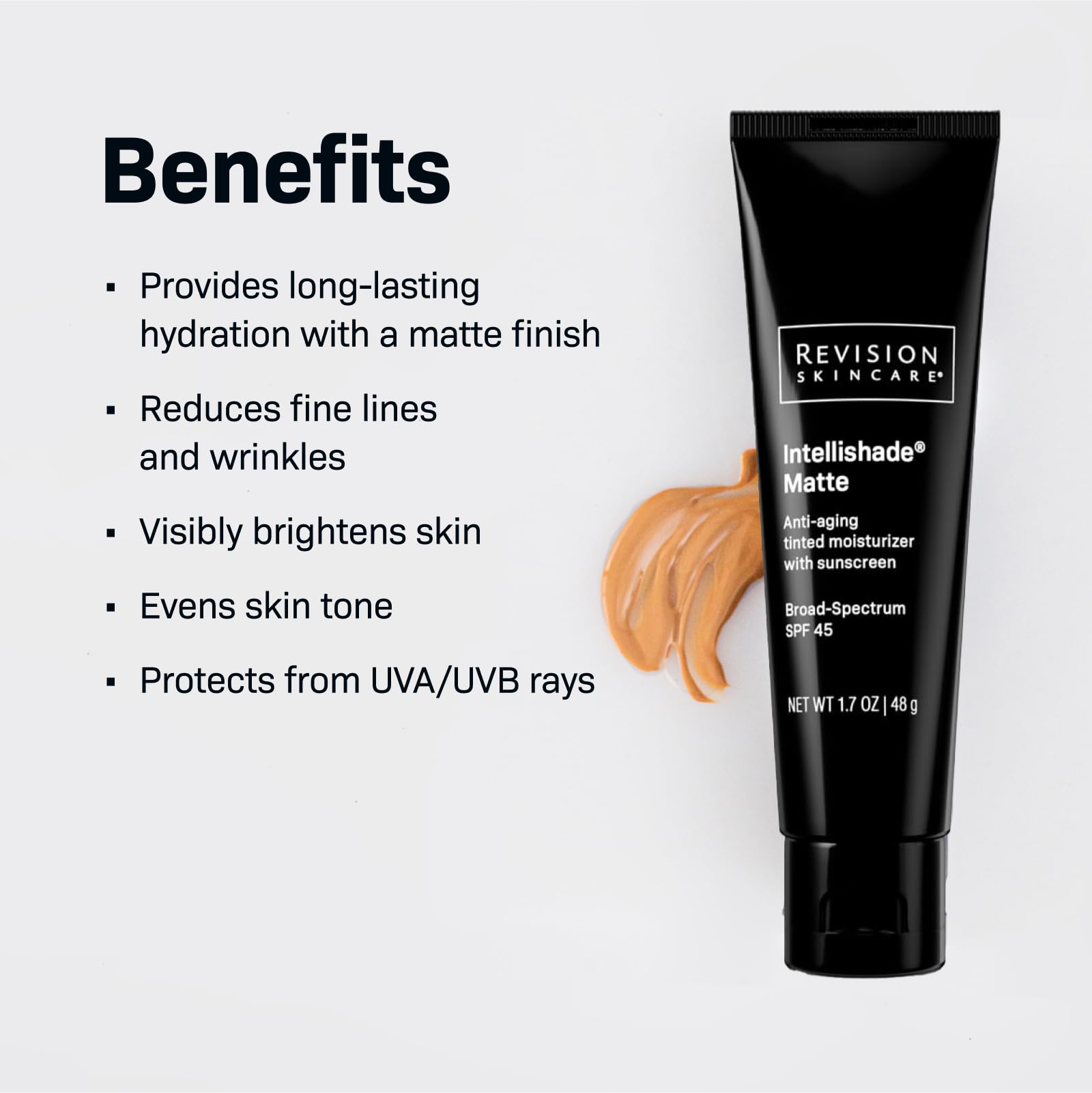Revision Skincare Intellishade Matte, Anti Aging Tinted Daily Moisturizer With Spf, Anti Wrinkle With Peptides And Vitamin C, 1.