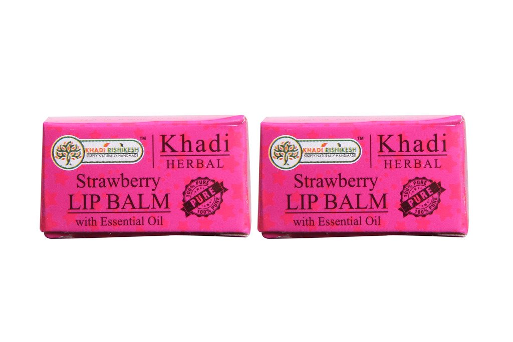Khadi Rishikesh Herbal Strawberry Lip Balm  8Gm X 2 (16Gm)