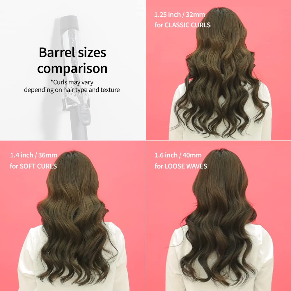 VODANA Professional GlamWave Ceramic Curling Iron, Natural Curls, Hair Curler, Curling Wand, Available in USA (1.25 inch, Black)