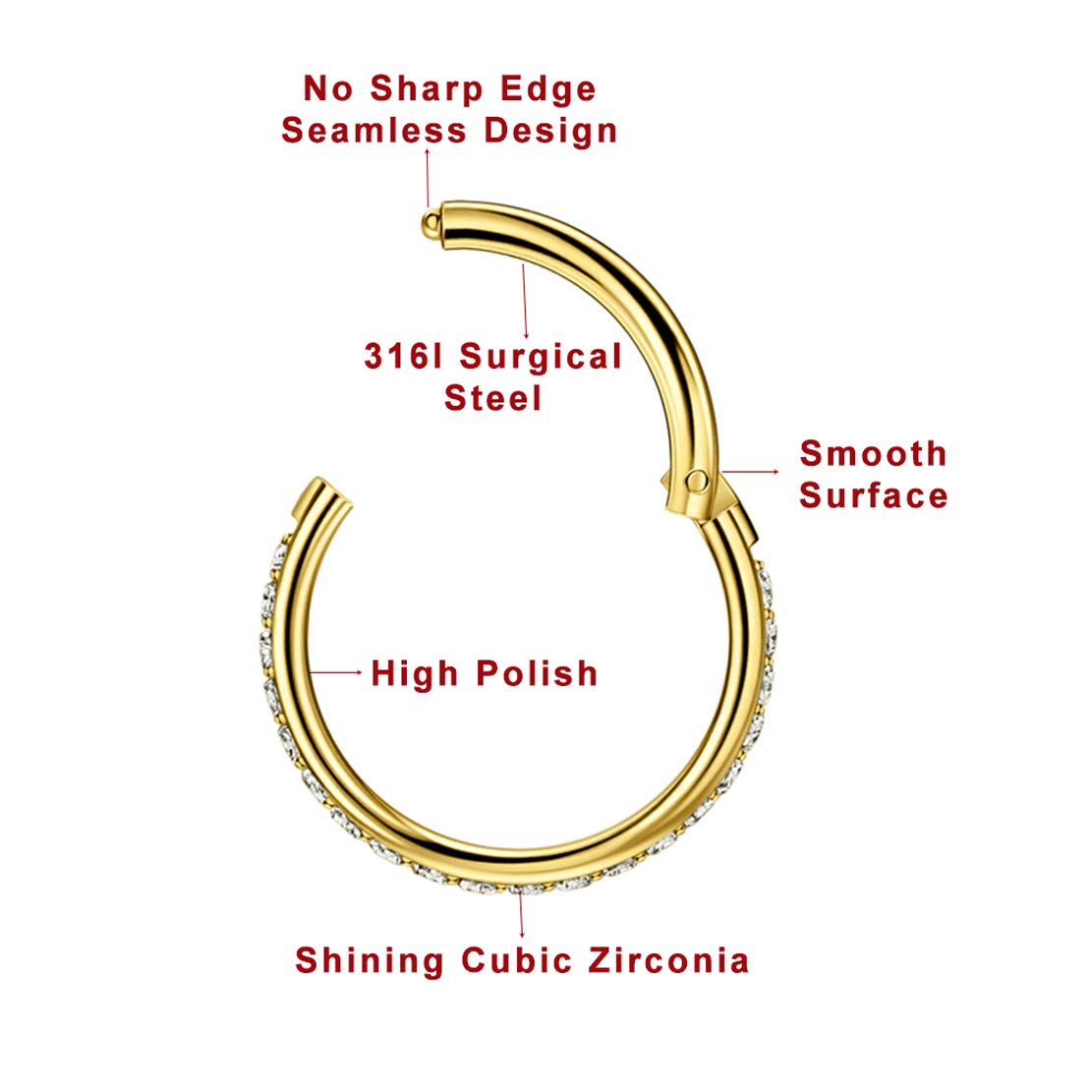 16G Hoop Nose Ring Helix Piercing Jewelry Daith Piercing Jewelry Helix Jewelry Cartilage Earrings Hoop Surgical Steel Nose Hoop
