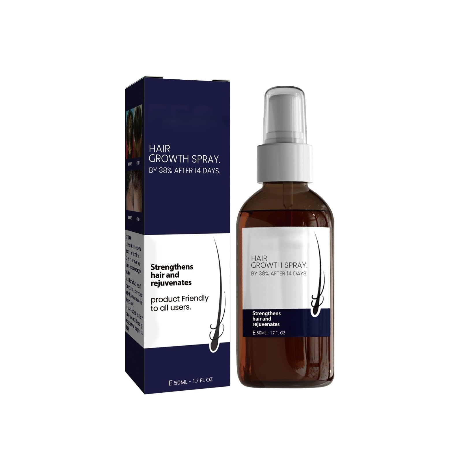 Hair Growth Spray with Biotin, Peppermint Oil, and Polygonum Multiflorum Root Extract, Strengthens Follicles, 1.7 fl oz